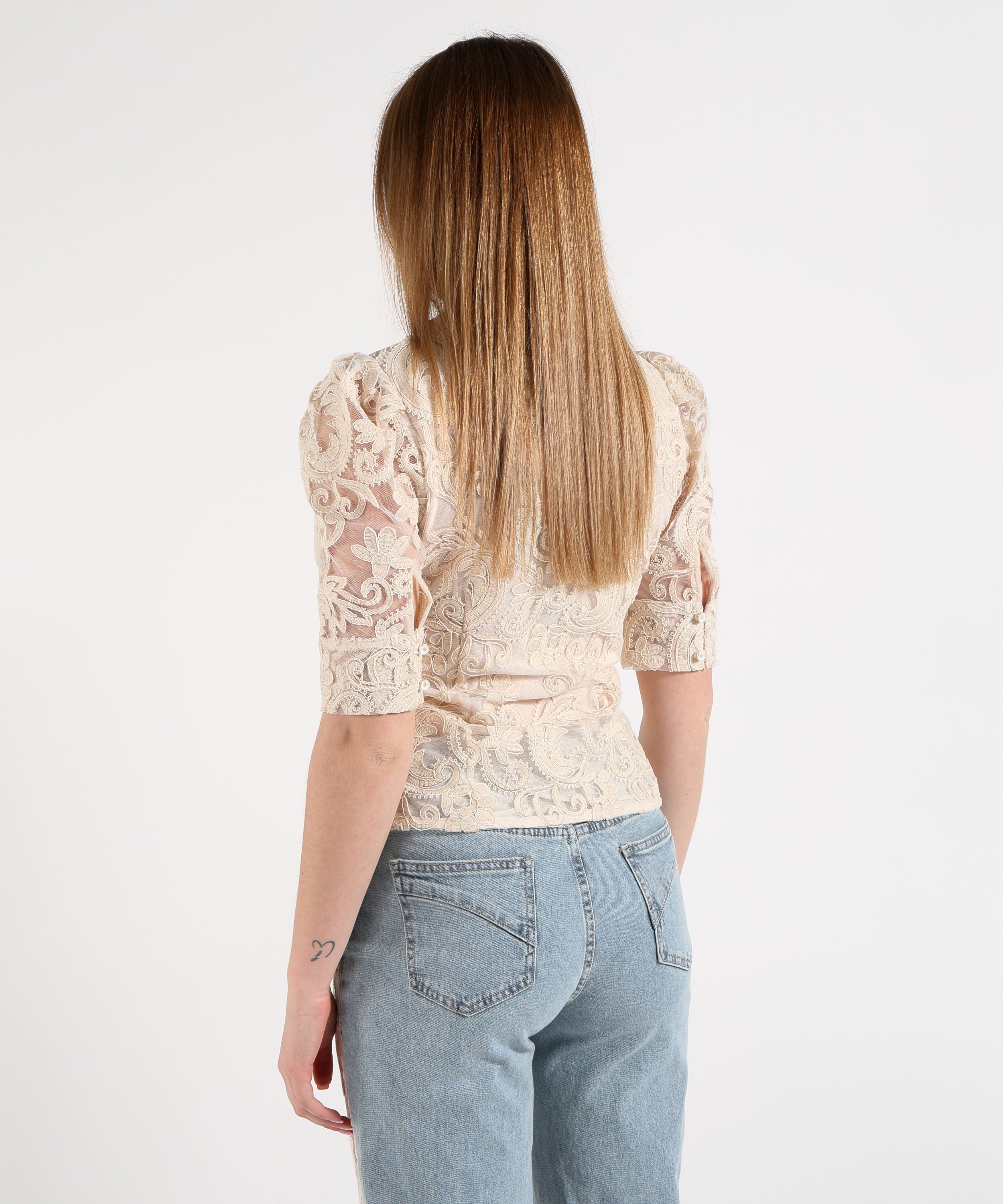 Amosa Camicetta Donna Ricamata con Tasche