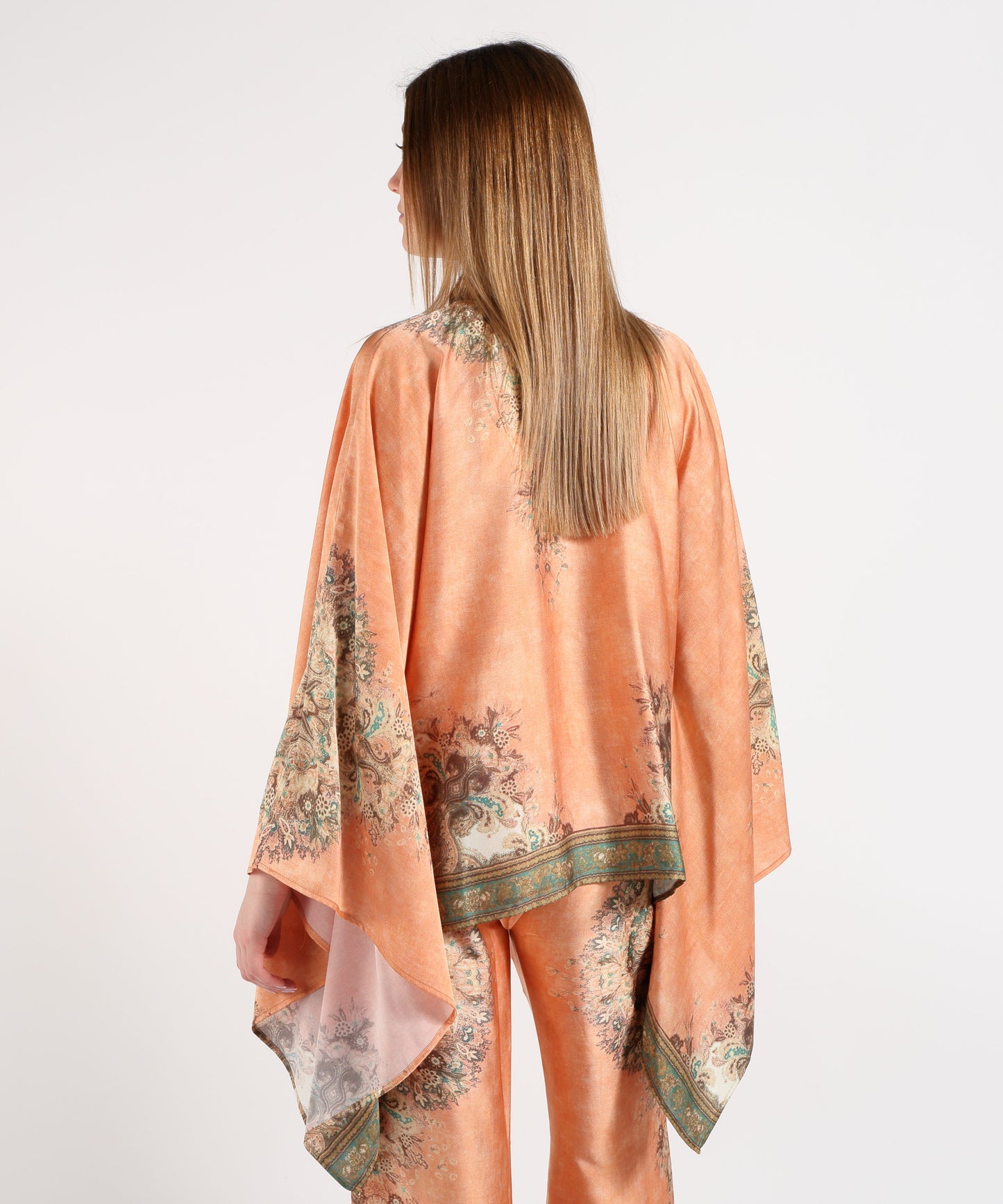 Amosa Camicia Donna Modello Poncho a Fantasia