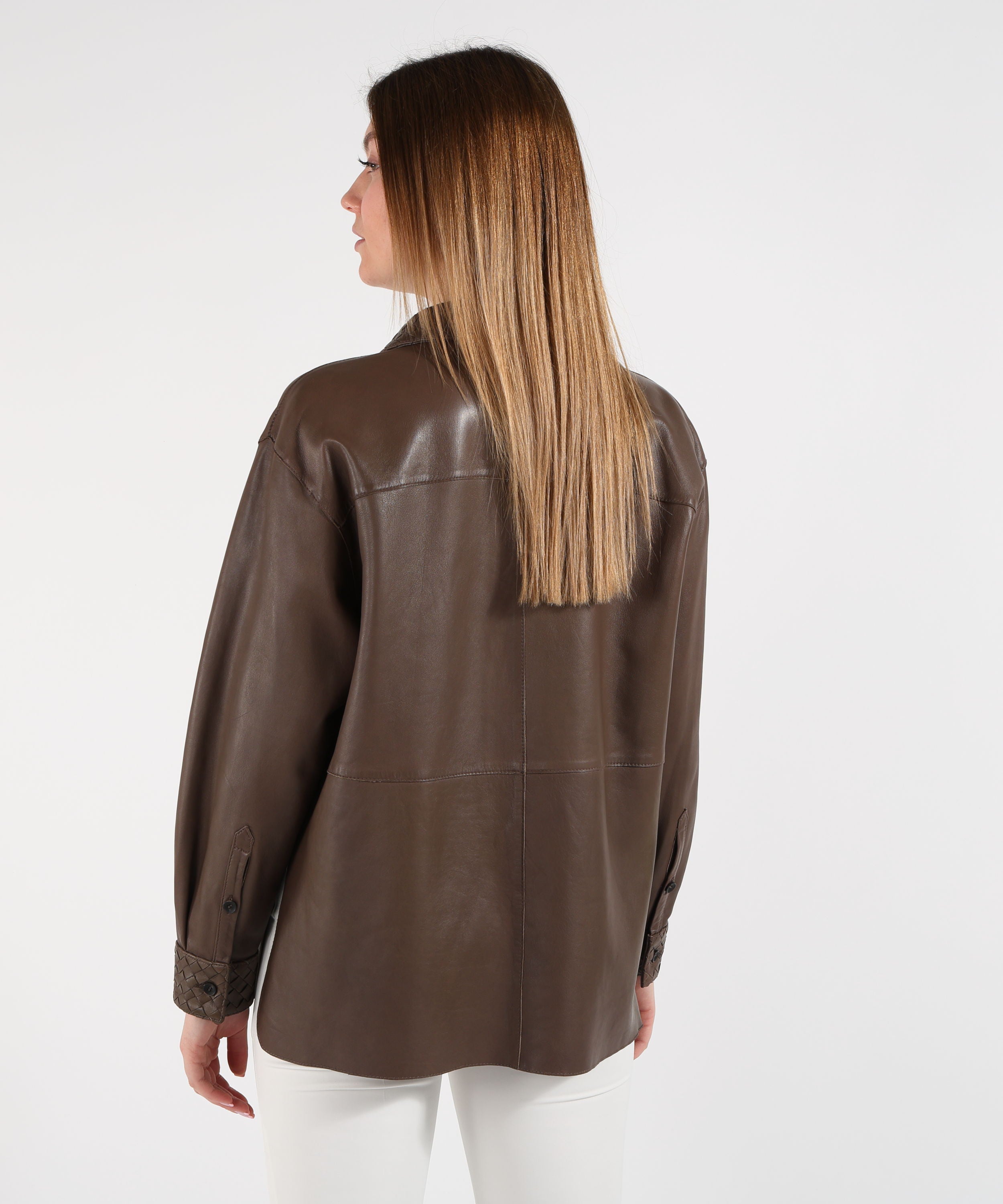 Jackets THE JACKIE LEATHERS Leather Overshirt Nocciola | THE JACKIE LEATHERS