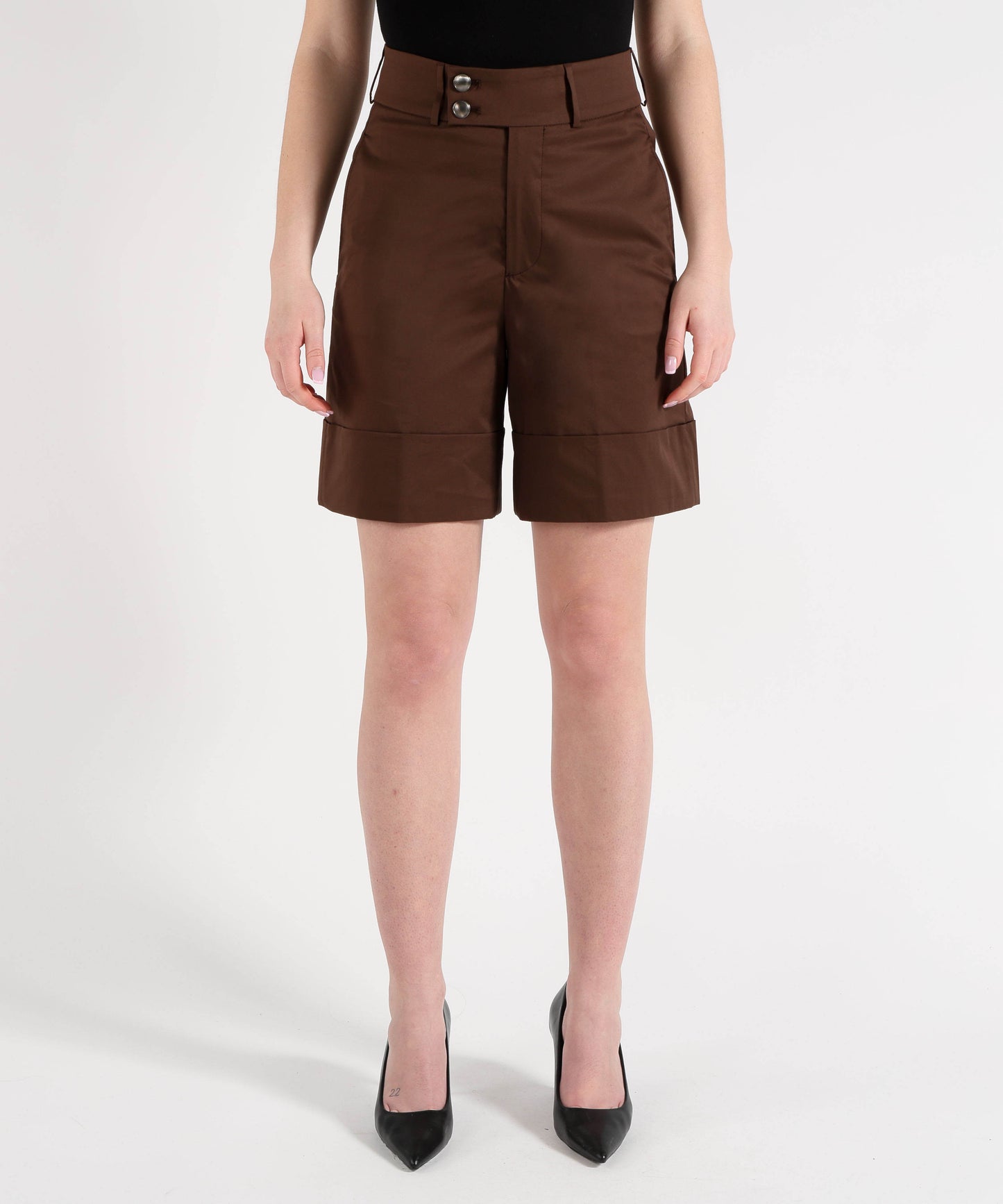 BERWICH Women's Short Bermuda Shorts with Turn-Up