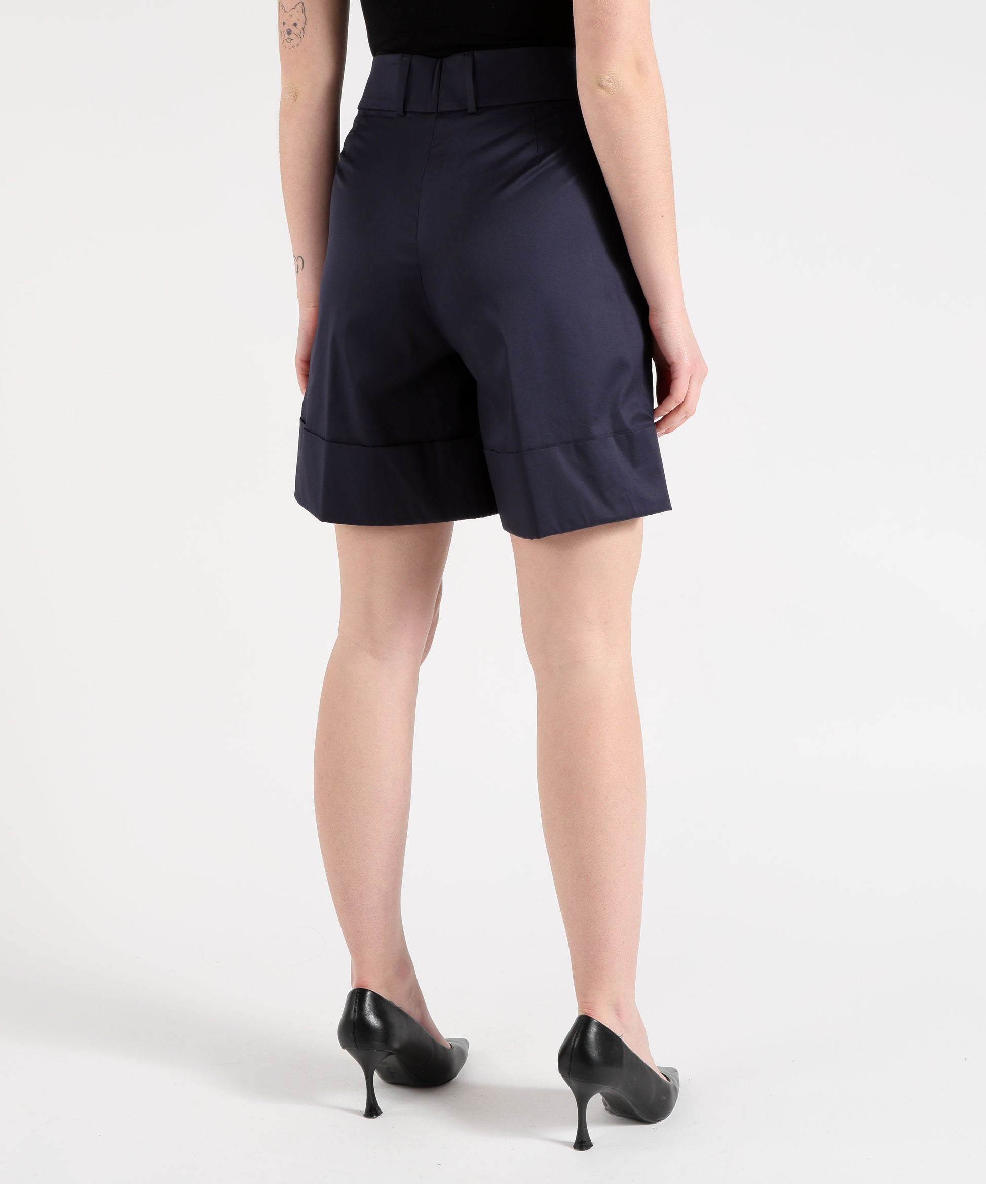 Bermudas BERWICH Women's Short Bermuda Shorts with Turn-Up Navy | BERWICH