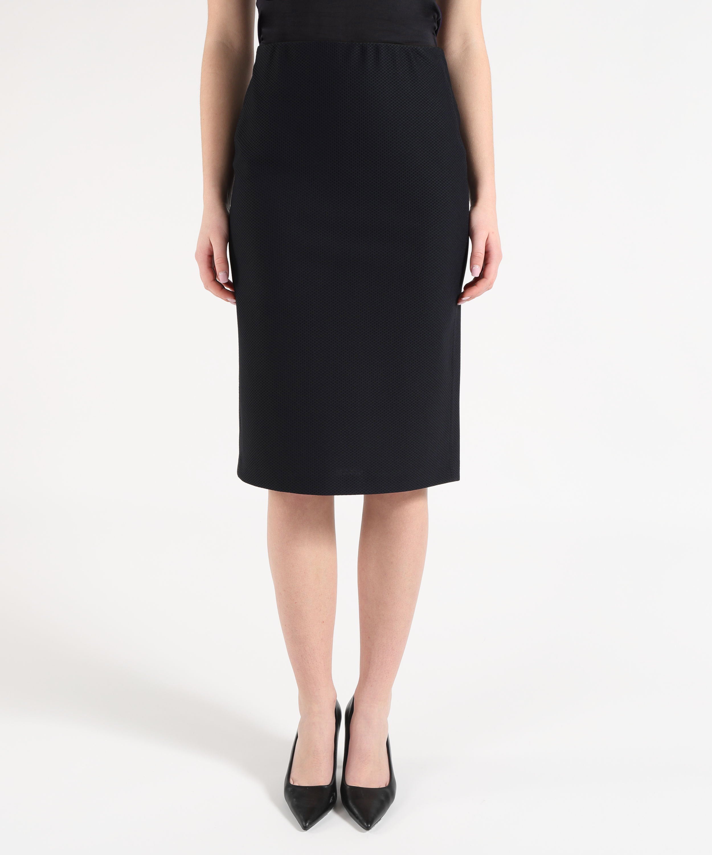 Gonne SEVENTY Gonna Midi Donna Effetto Nido d’Ape Blu | SEVENTY