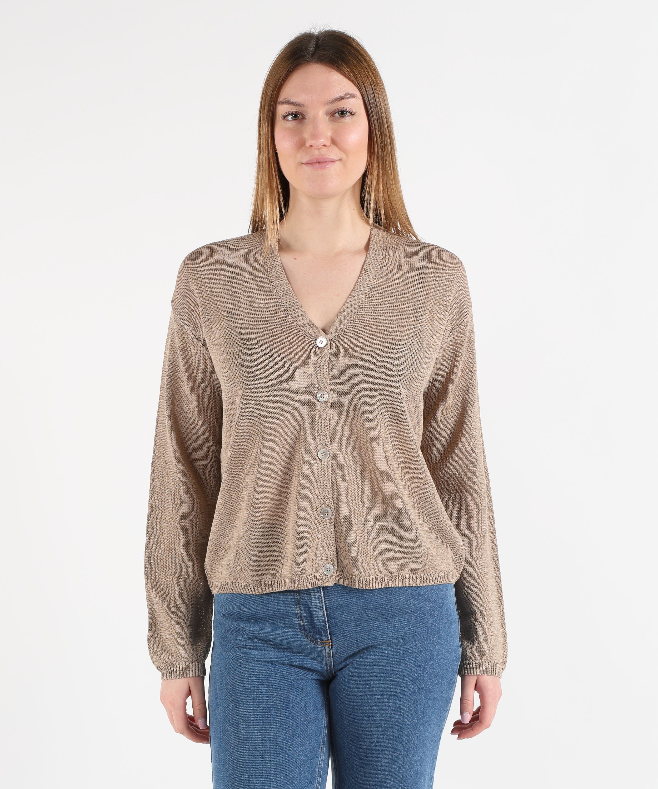 SEVENTY Cardigan Donna Morbido con Scollo a V