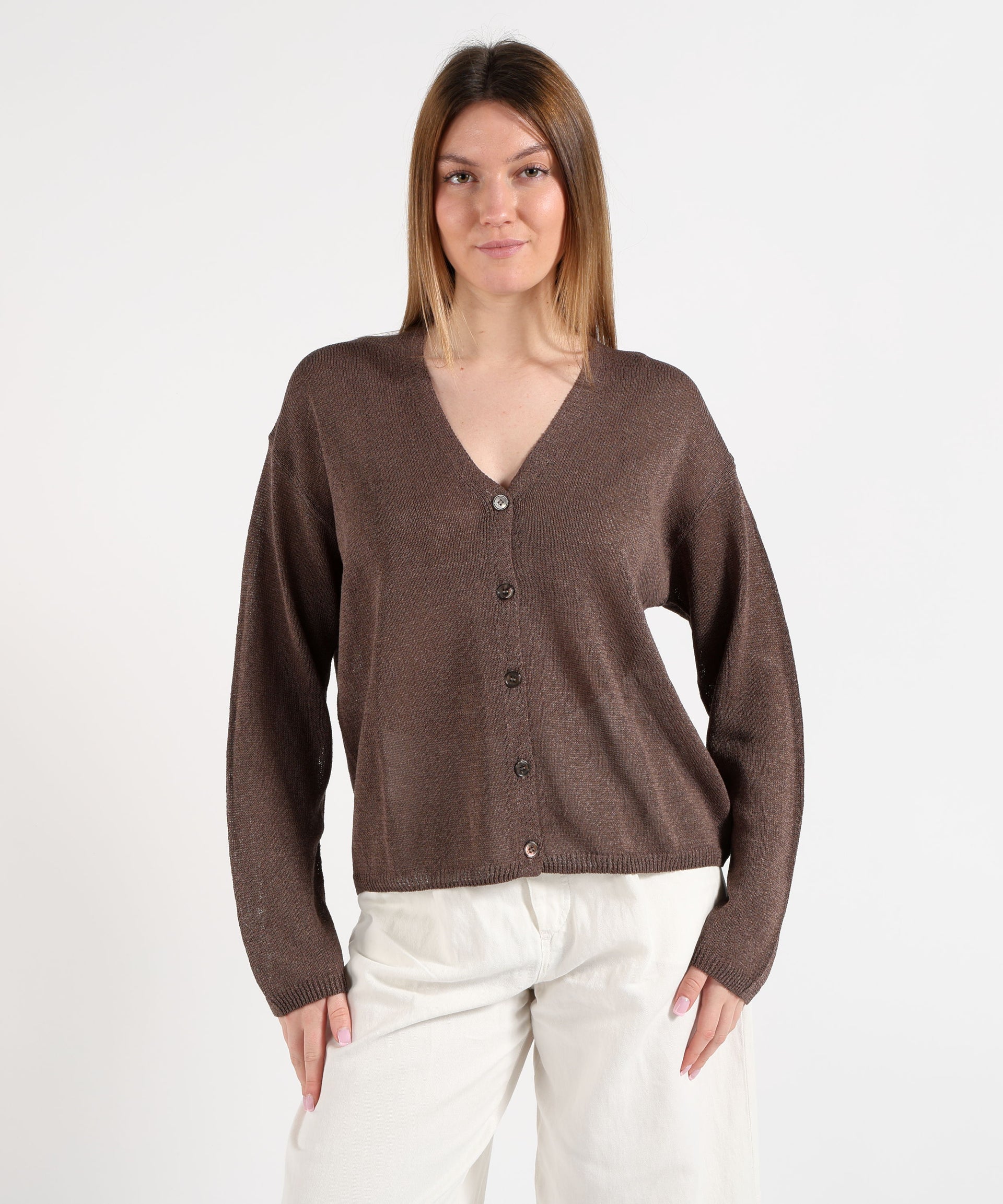 SEVENTY Cardigan Donna Morbido con Scollo a V