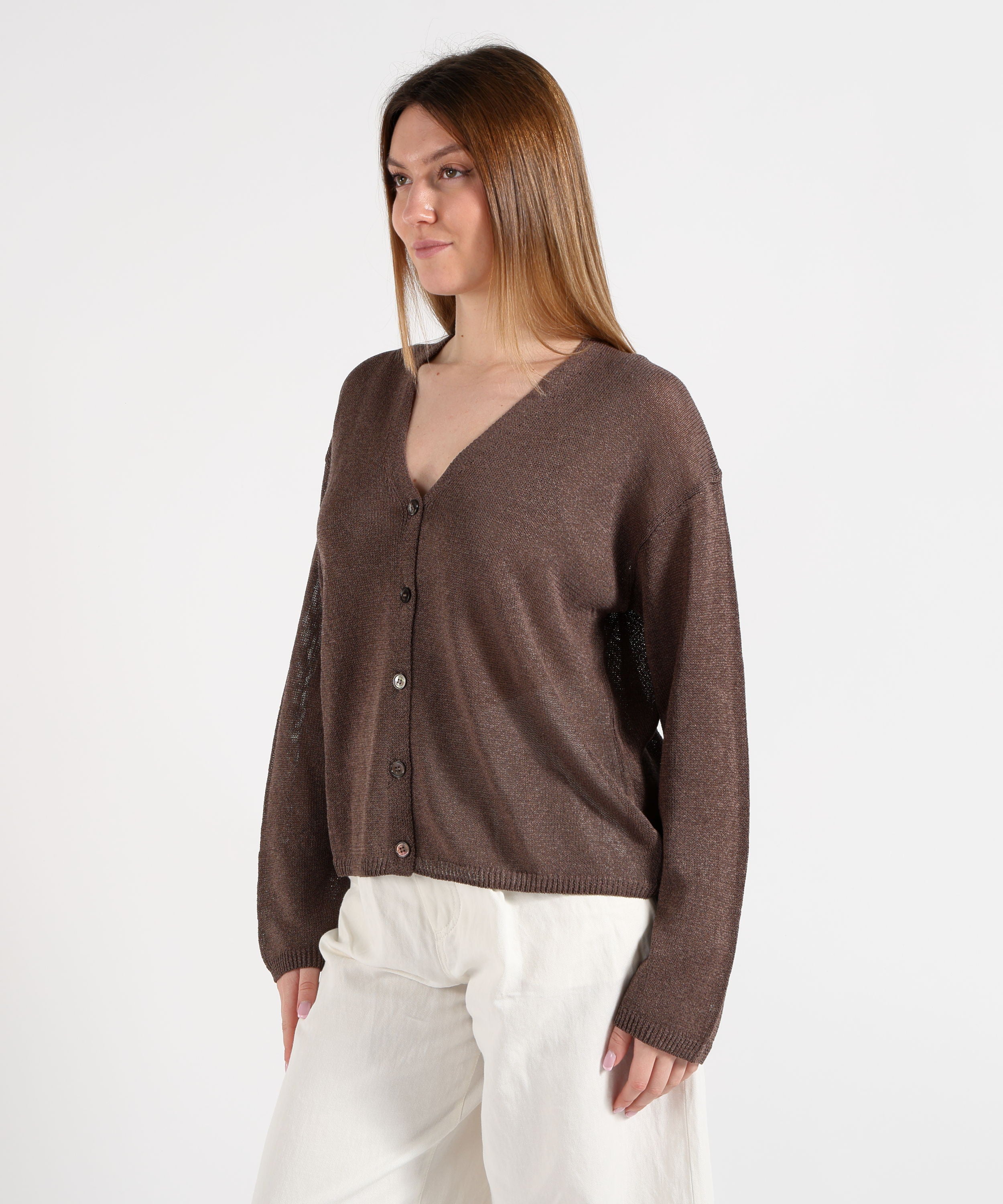 SEVENTY Cardigan Donna Morbido con Scollo a V