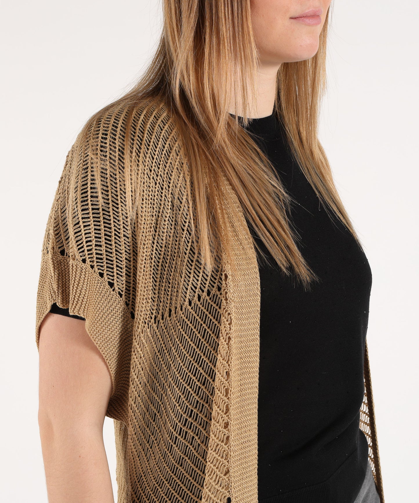 SEVENTY Women’s Buttonless Short-Sleeve Cardigan