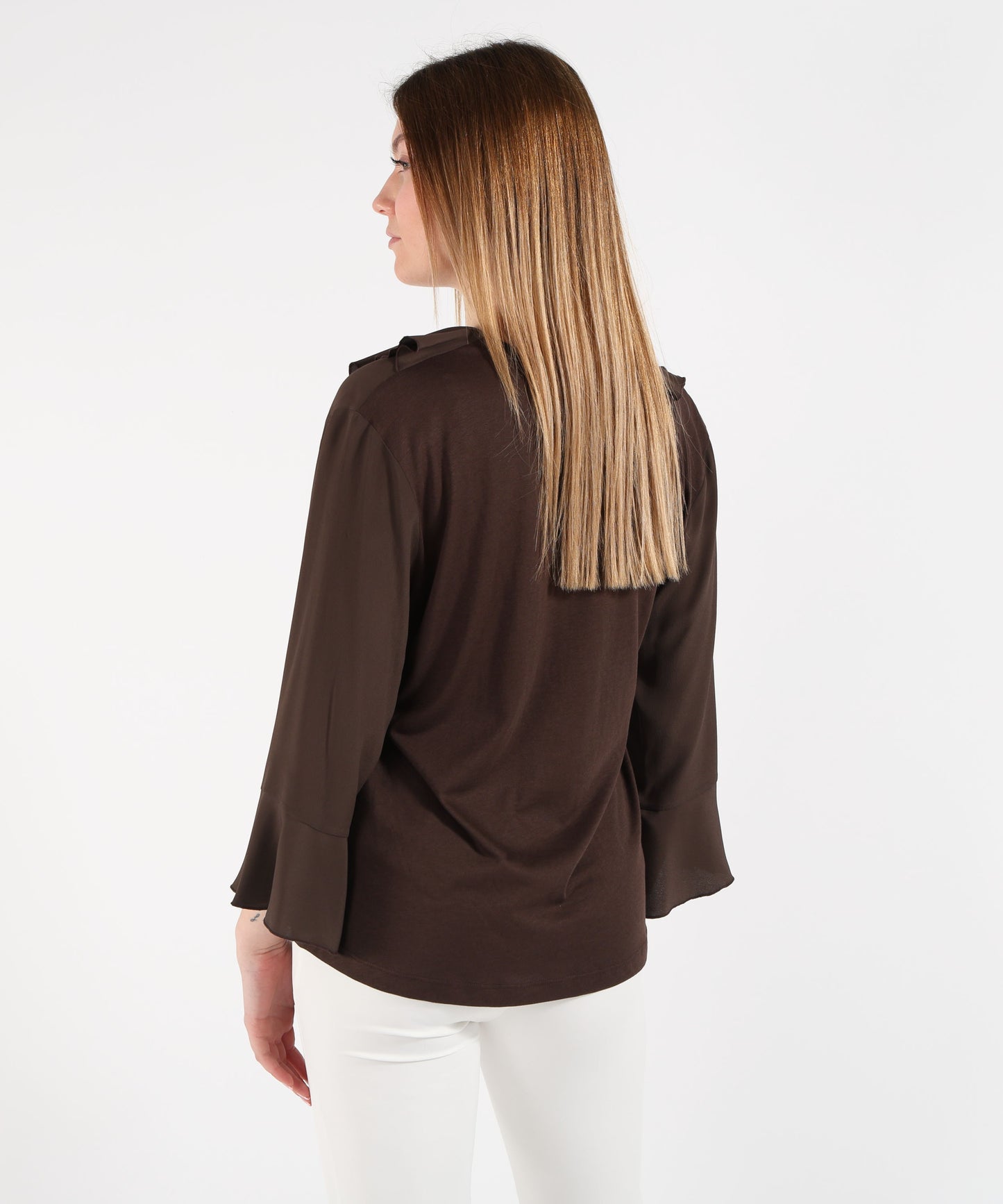 SEVENTY Blusa Donna con Scollo a V e Ruches