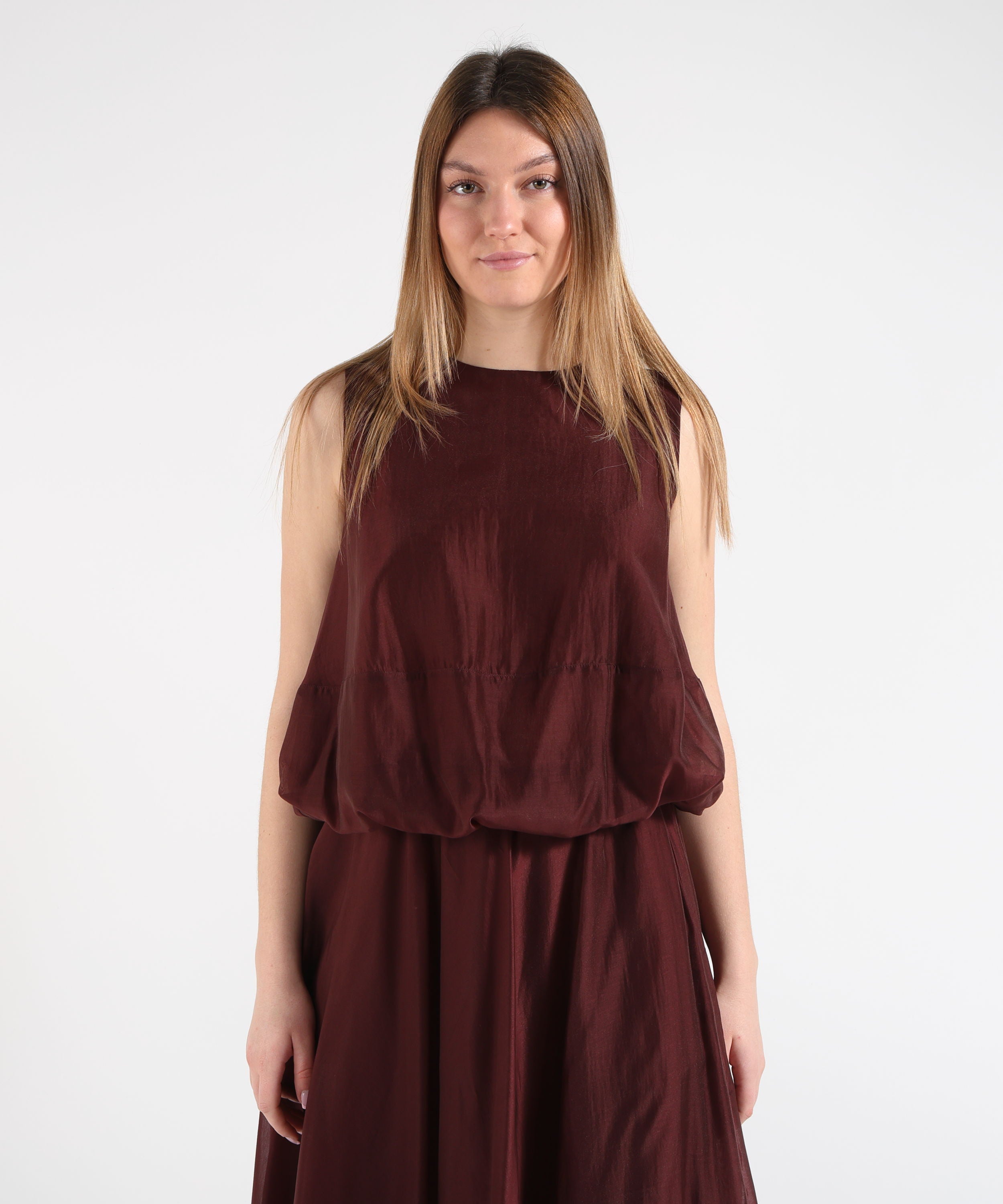 Blouses MEIMEI Women's Sleeveless Balloon-Effect Top Bordeau | MEIMEI
