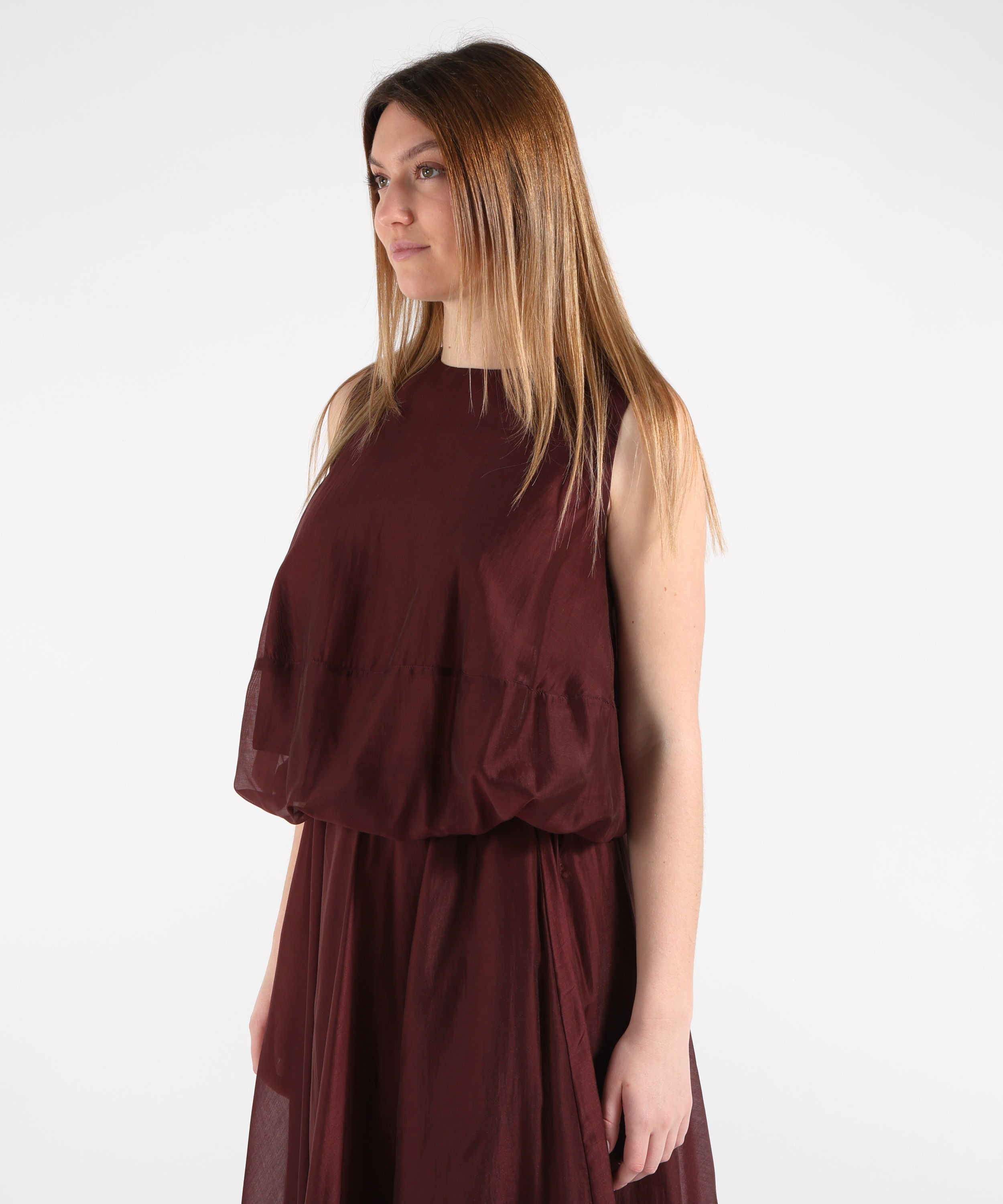 Blouses MEIMEI Women's Sleeveless Balloon-Effect Top Bordeau | MEIMEI