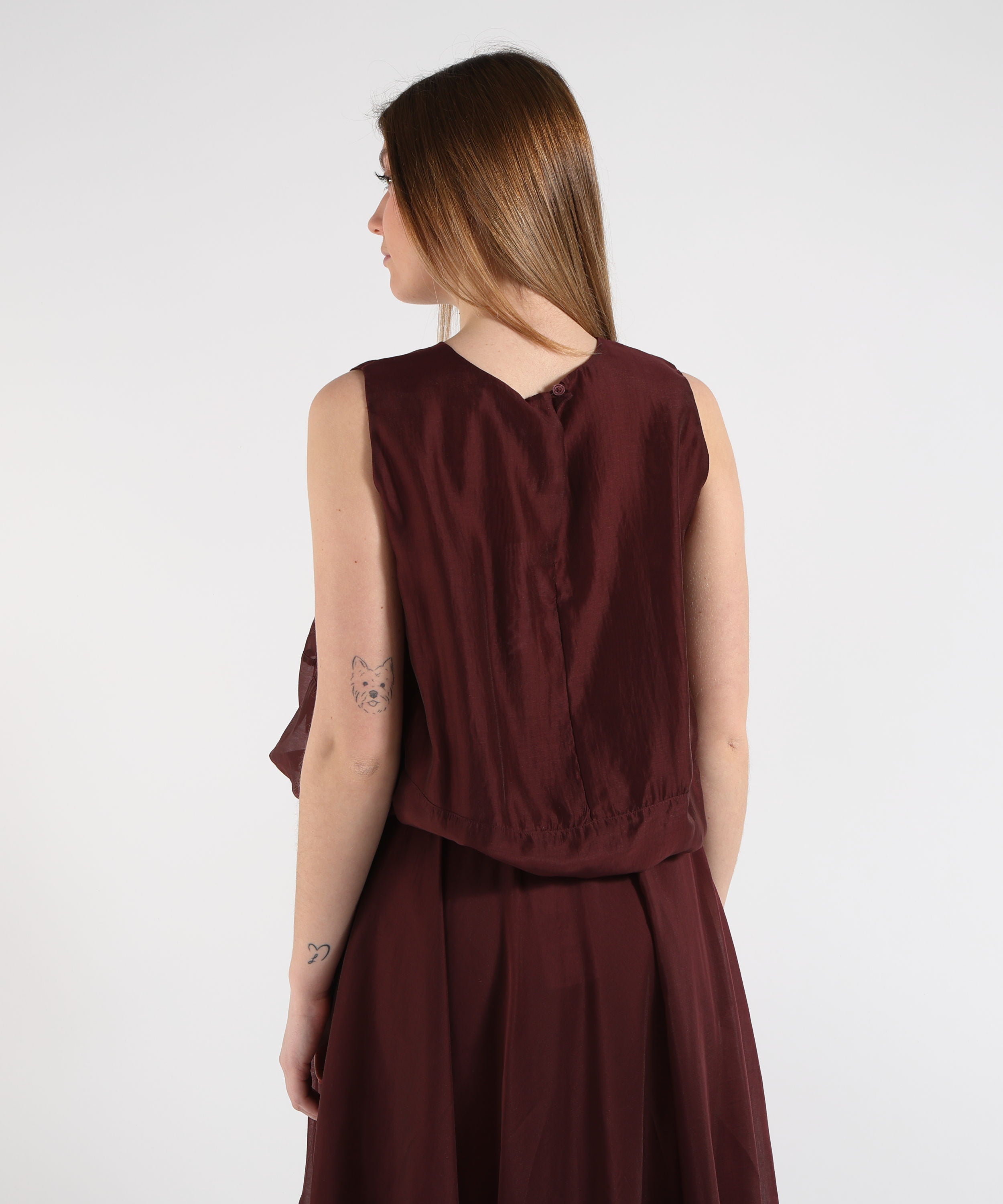 Blouses MEIMEI Women's Sleeveless Balloon-Effect Top Bordeau | MEIMEI