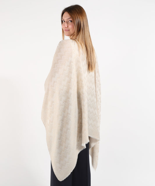 Capes MISSONI Rectangular Geometric Pattern Cape with Sequins Panna | MISSONI