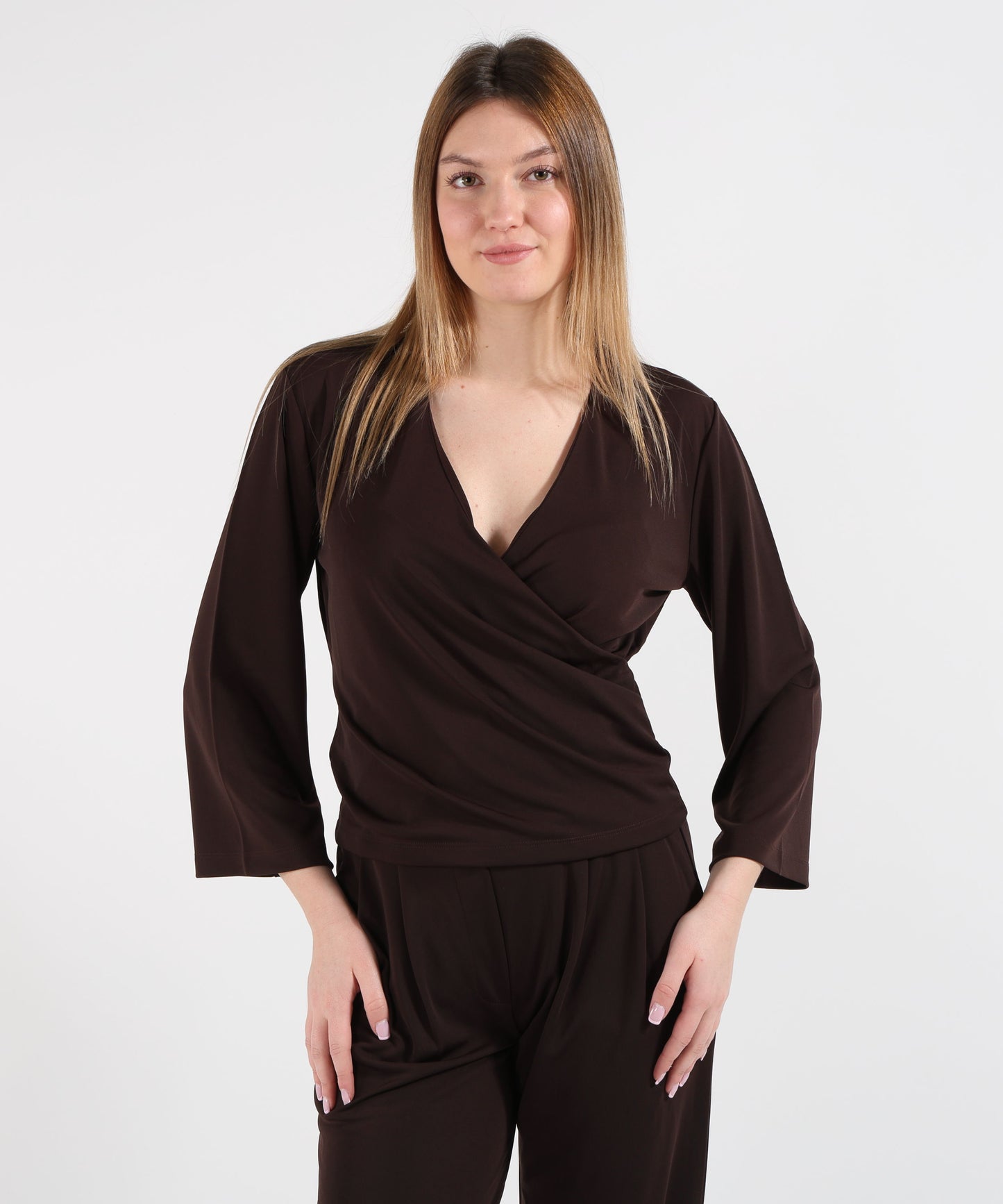 SEVENTY Maglia Donna con Scollo a V Incrociato