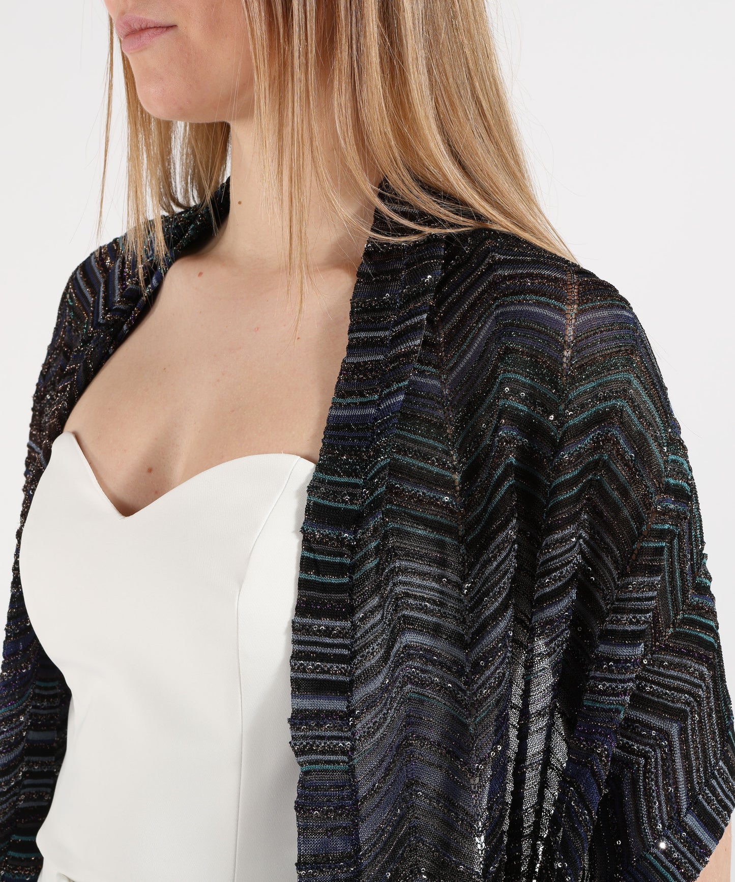 MISSONI Stola Rettangolare Fantasia Geometrica con Paillettes