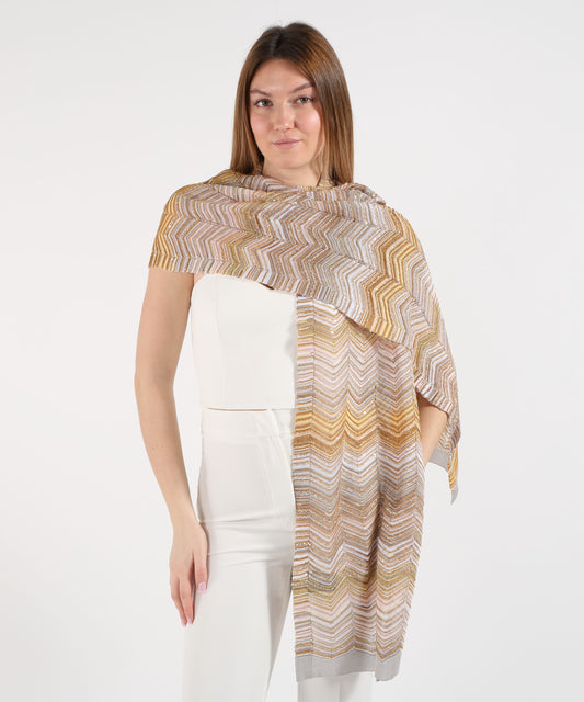 Stoles MISSONI Rectangular Geometric Pattern Stole with Sequins Multicolor | MISSONI
