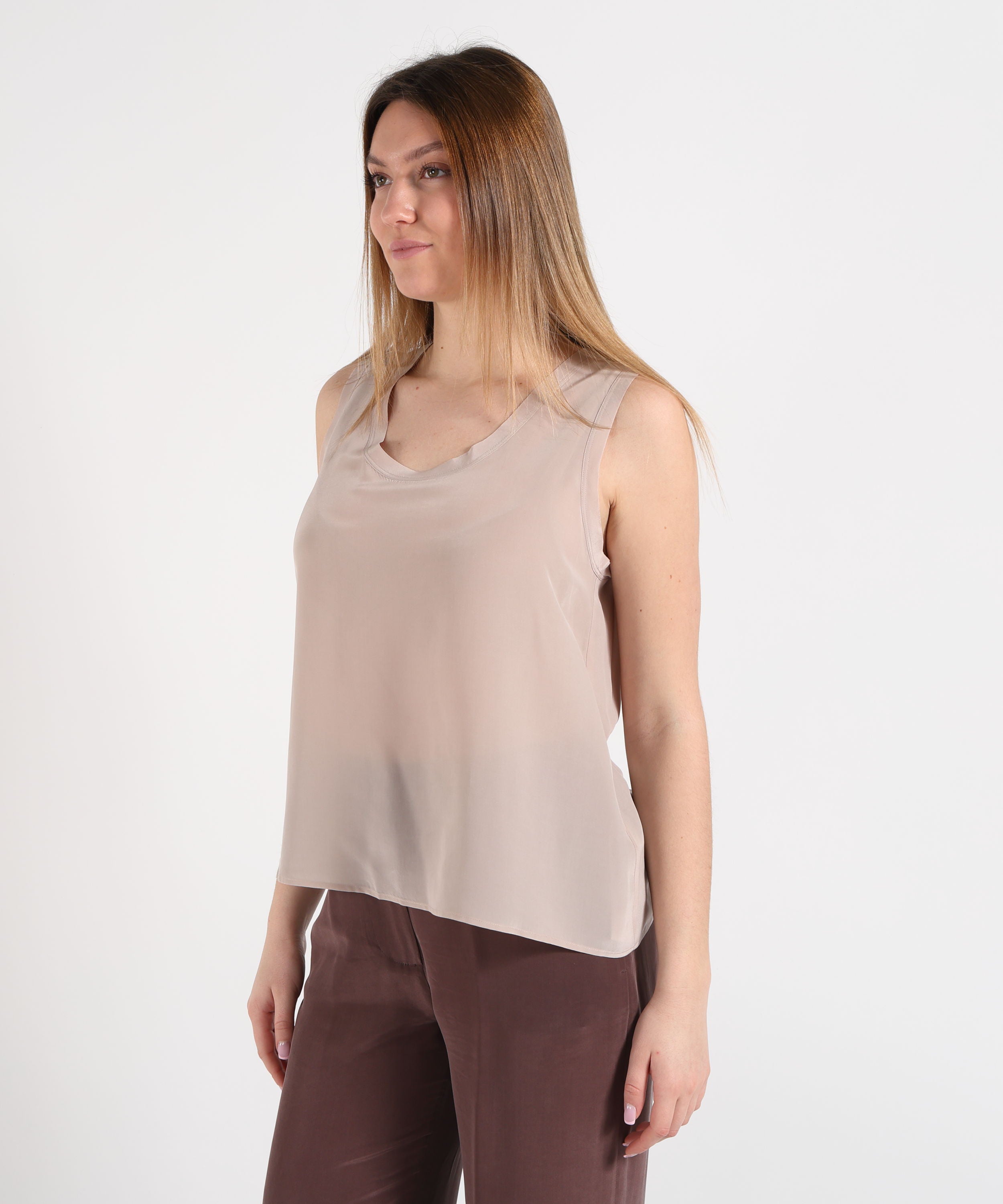 SEVENTY Top Donna Smanicato Girocollo