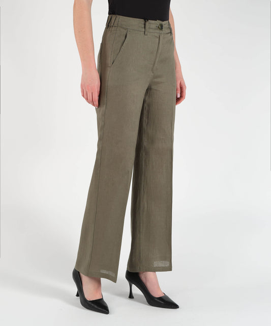 Pantaloni PENNYBLACK Pantalone in lino micio Kaki | PENNYBLACK