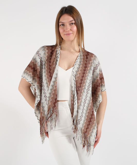 Ponchos MISSONI Women’s Geometric Poncho with Shimmer Thread Fantasia | MISSONI
