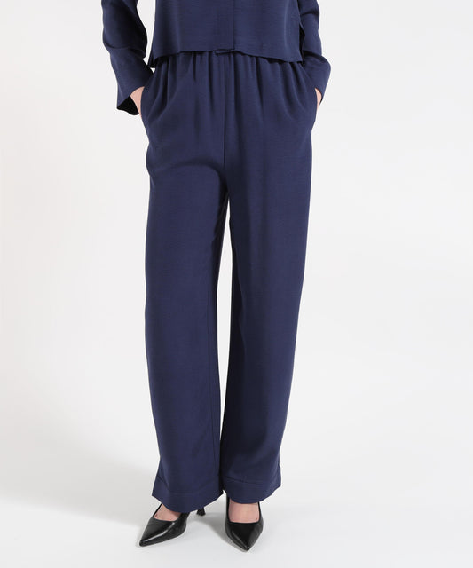 Trousers EMPORIO ARMANI Women's Soft Pants with Elasticated Waist Blu | EMPORIO ARMANI