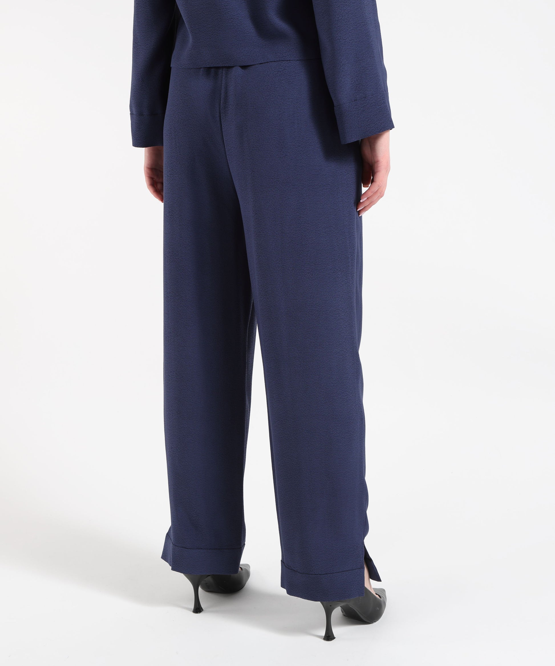 Trousers EMPORIO ARMANI Women's Soft Pants with Elasticated Waist Blu | EMPORIO ARMANI