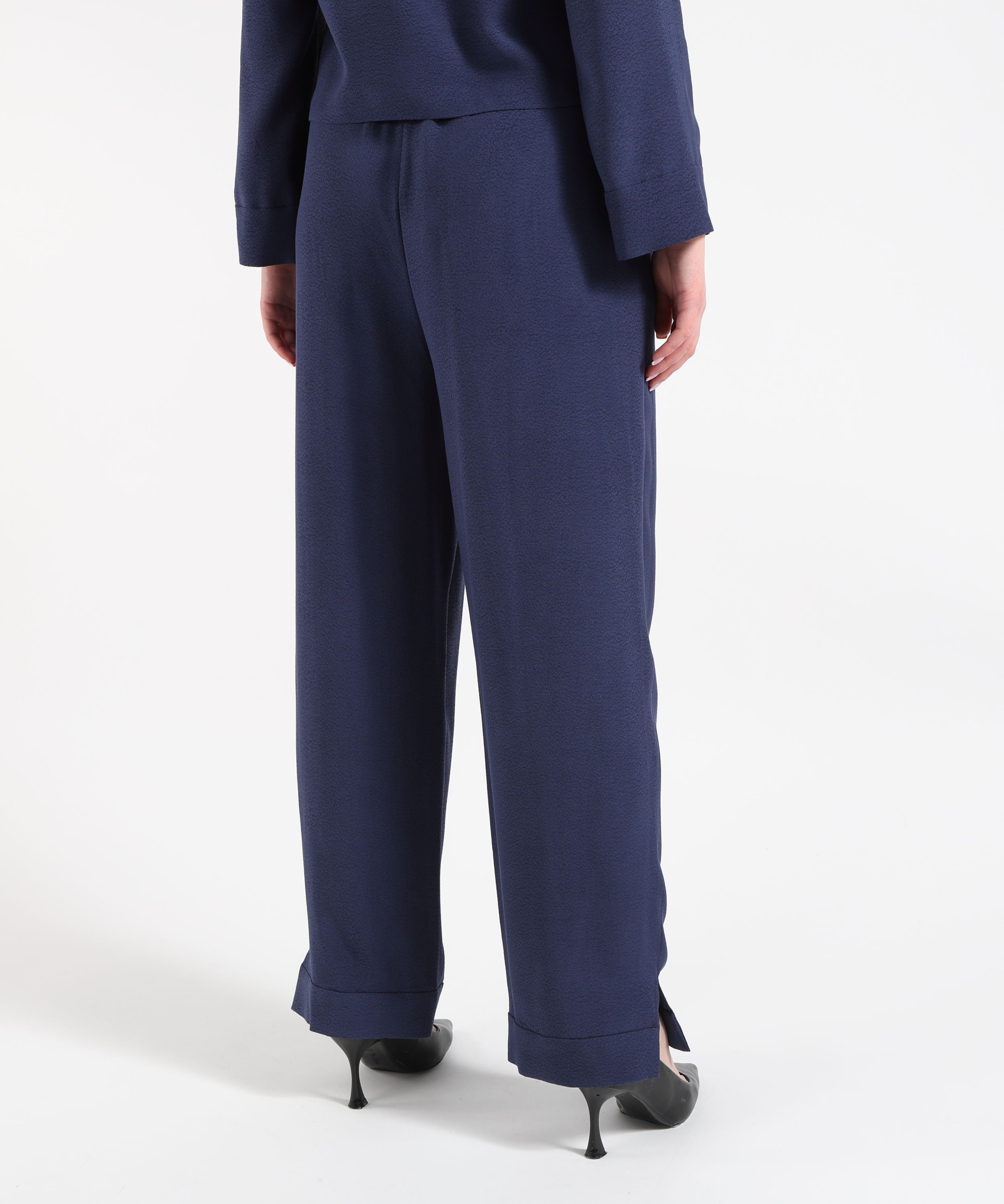 Trousers EMPORIO ARMANI Women's Soft Pants with Elasticated Waist Blu | EMPORIO ARMANI