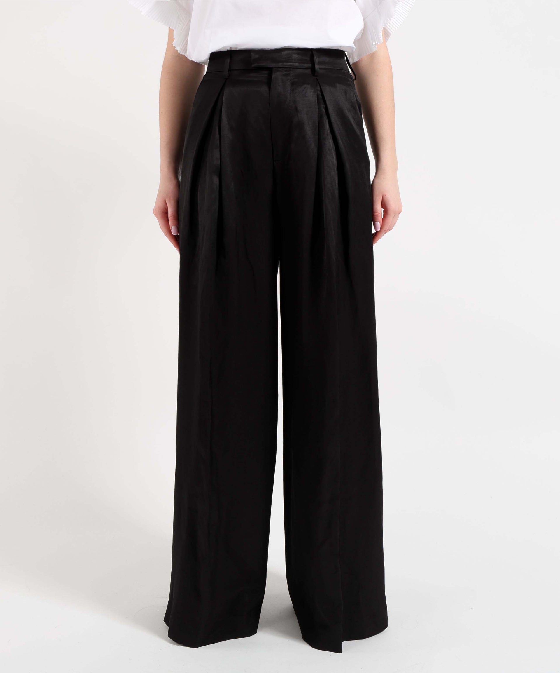 BERWICH Pantalone Donna Molto Ampio con Pieghe