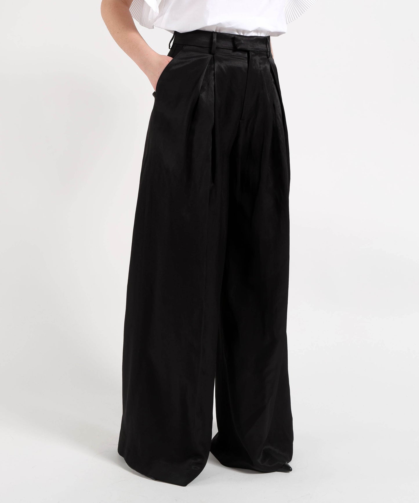 BERWICH Pantalone Donna Molto Ampio con Pieghe