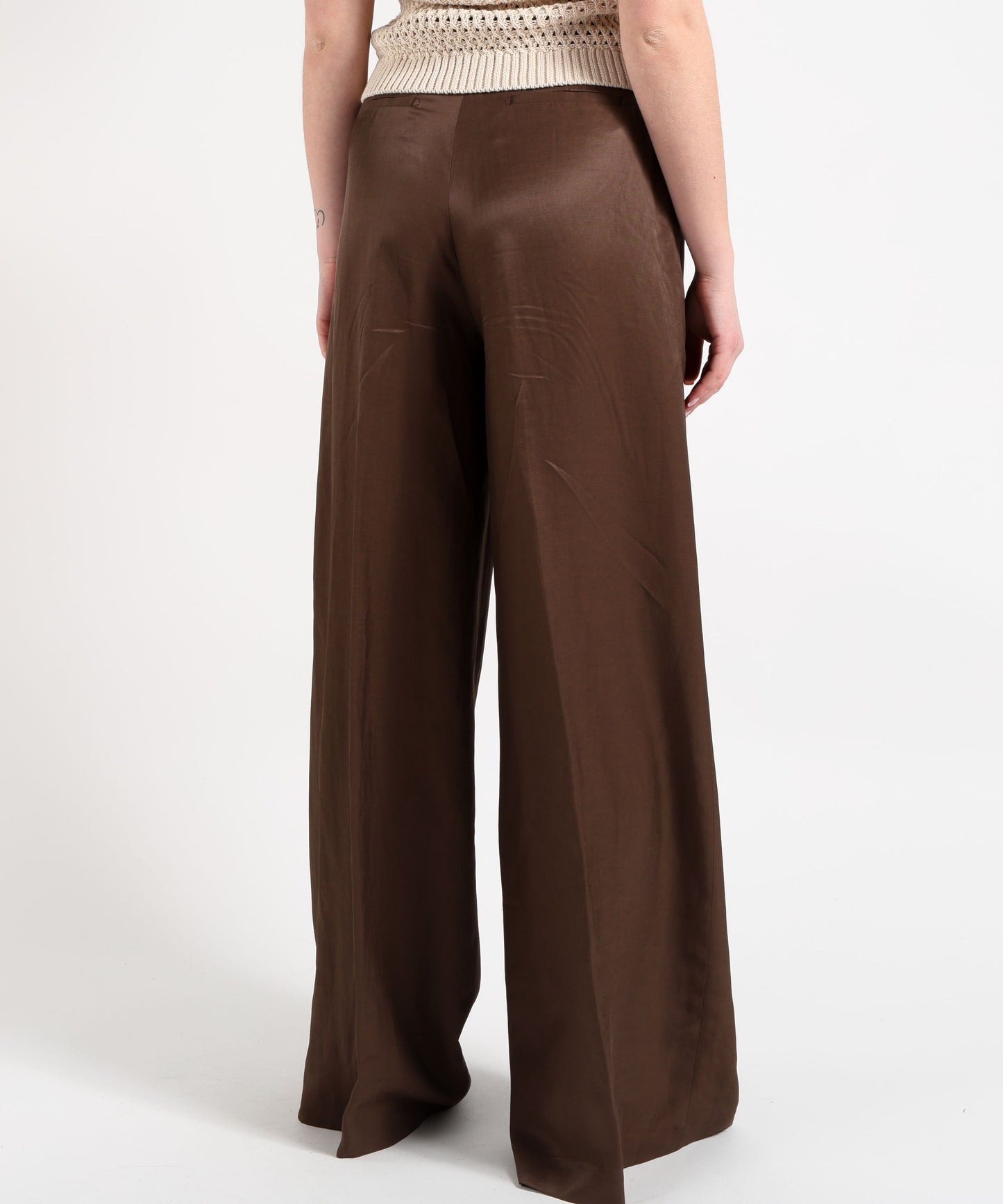BERWICH Pantalone Donna Molto Ampio con Pieghe