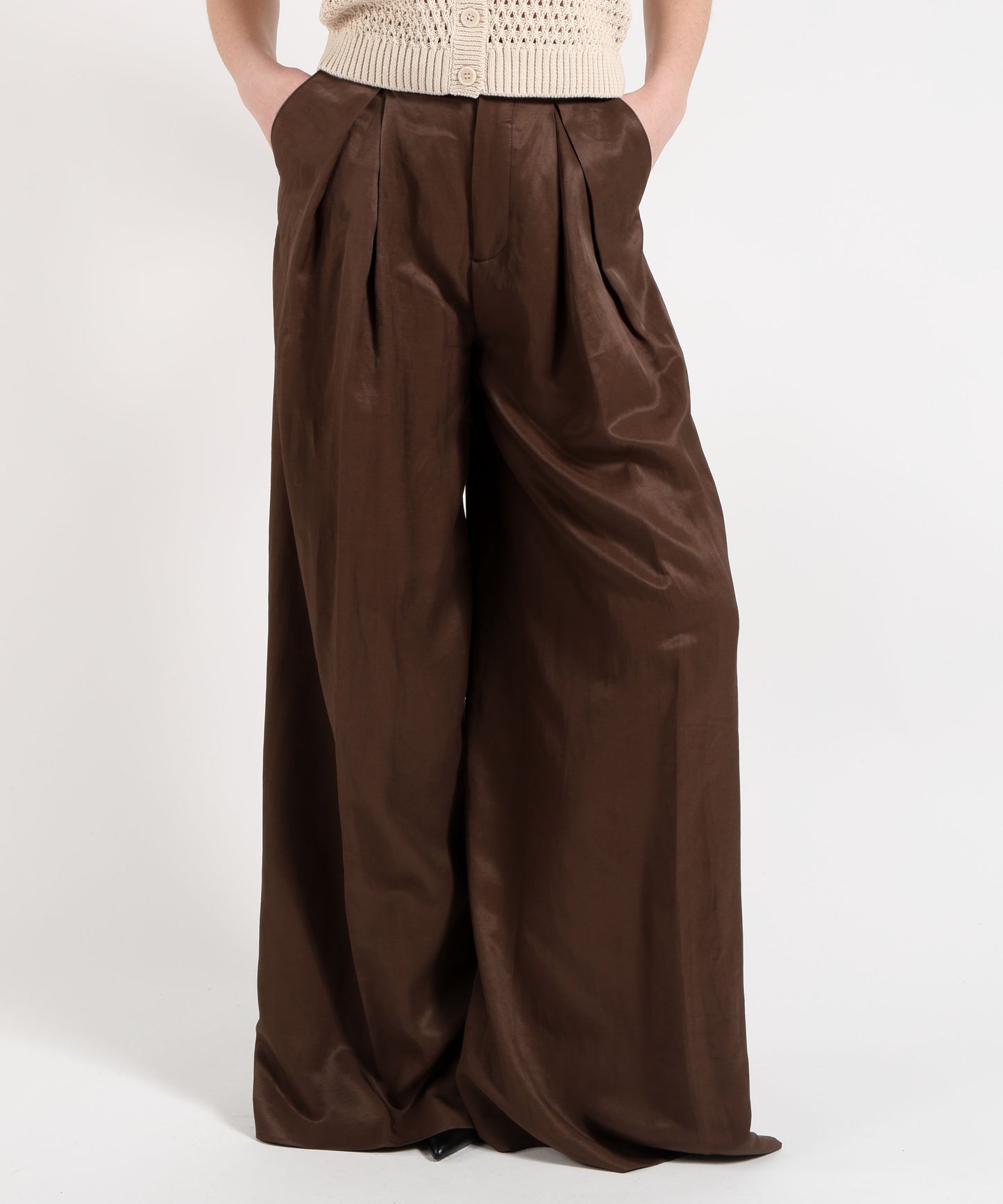 BERWICH Pantalone Donna Molto Ampio con Pieghe