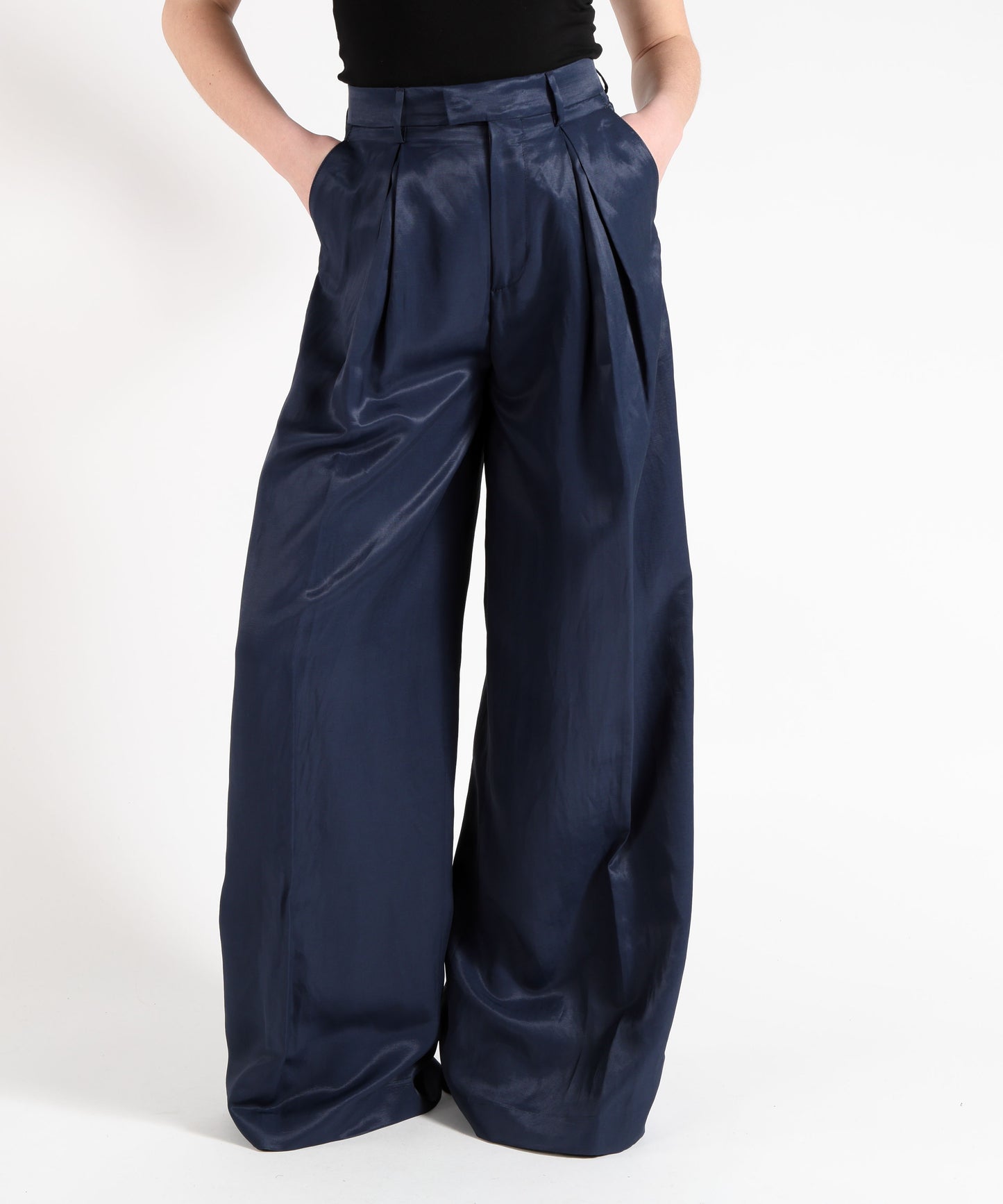 BERWICH Pantalone Donna Molto Ampio con Pieghe