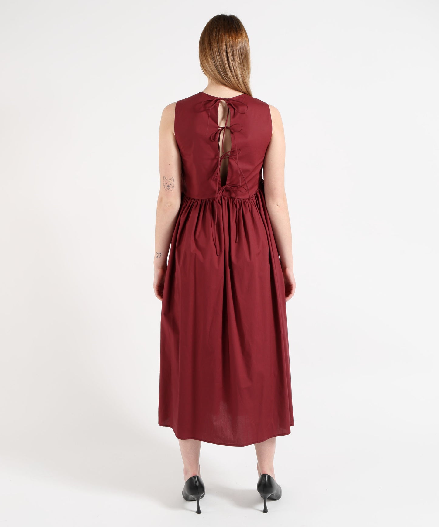 MEIMEI Abito Lungo Donna Smanicato con Rouche