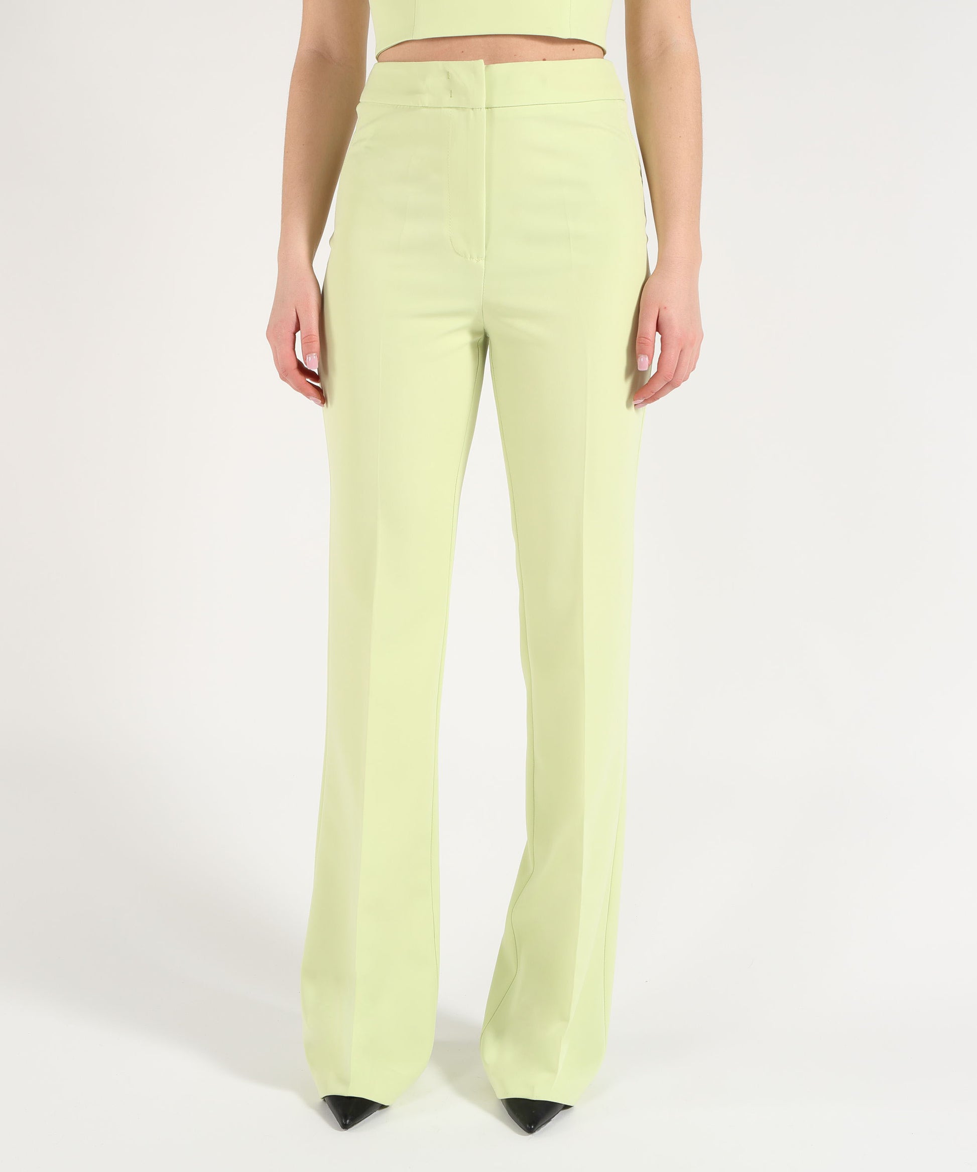 Trousers SILENCE LIMITED Honey Flare Pants Verde chiaro | SILENCE LIMITED