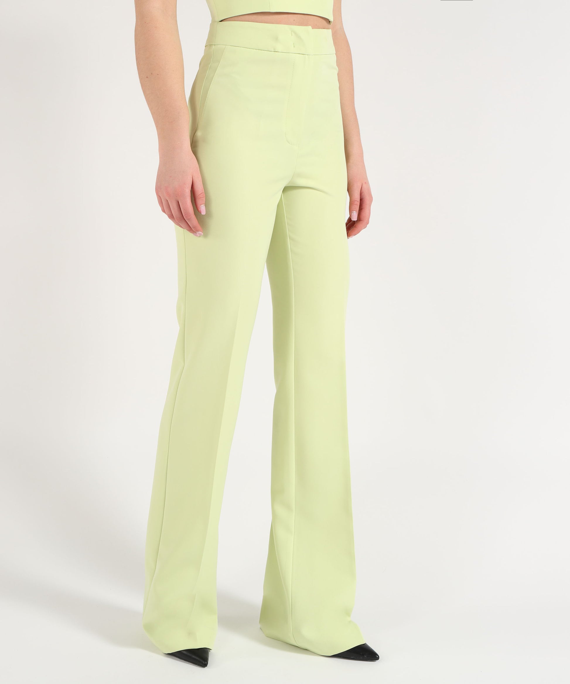 Trousers SILENCE LIMITED Honey Flare Pants Verde chiaro | SILENCE LIMITED