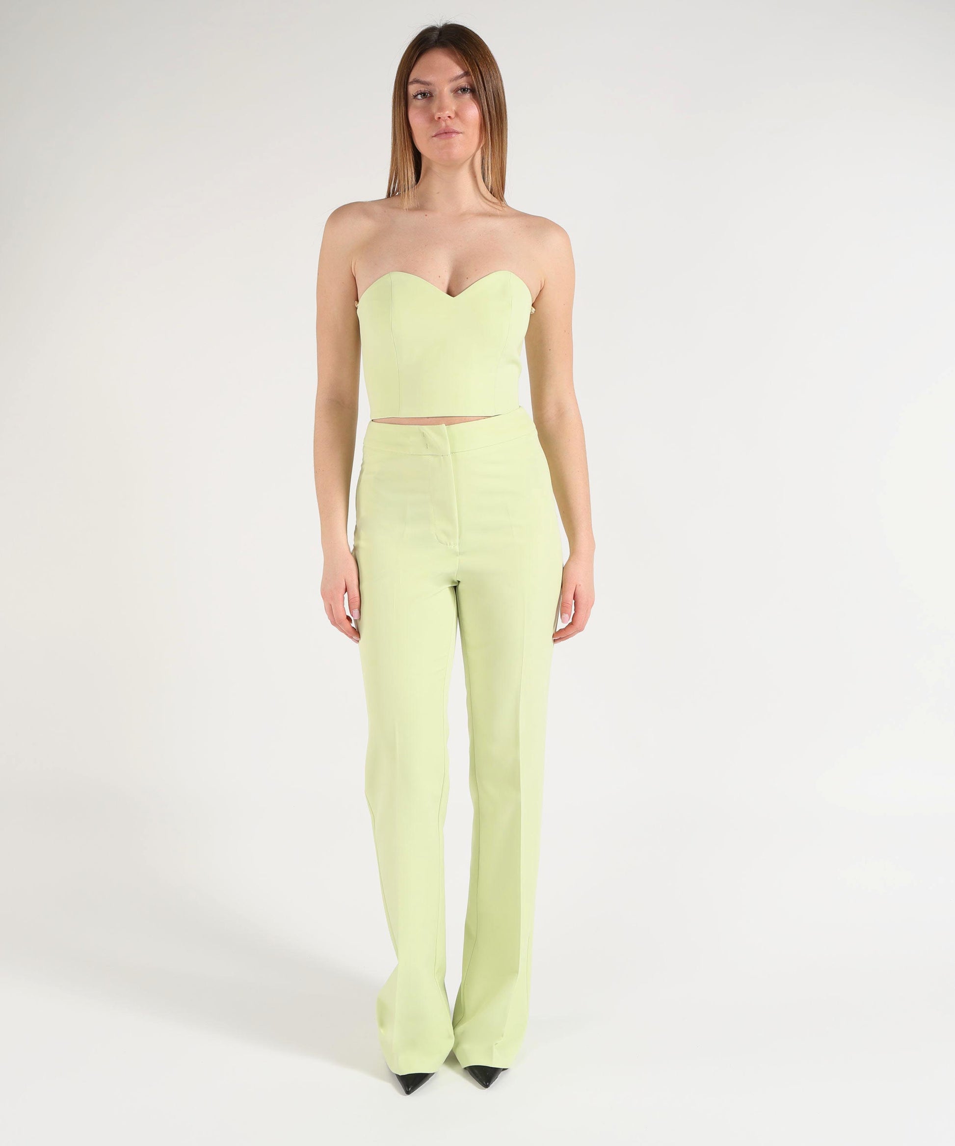Trousers SILENCE LIMITED Honey Flare Pants Verde chiaro | SILENCE LIMITED