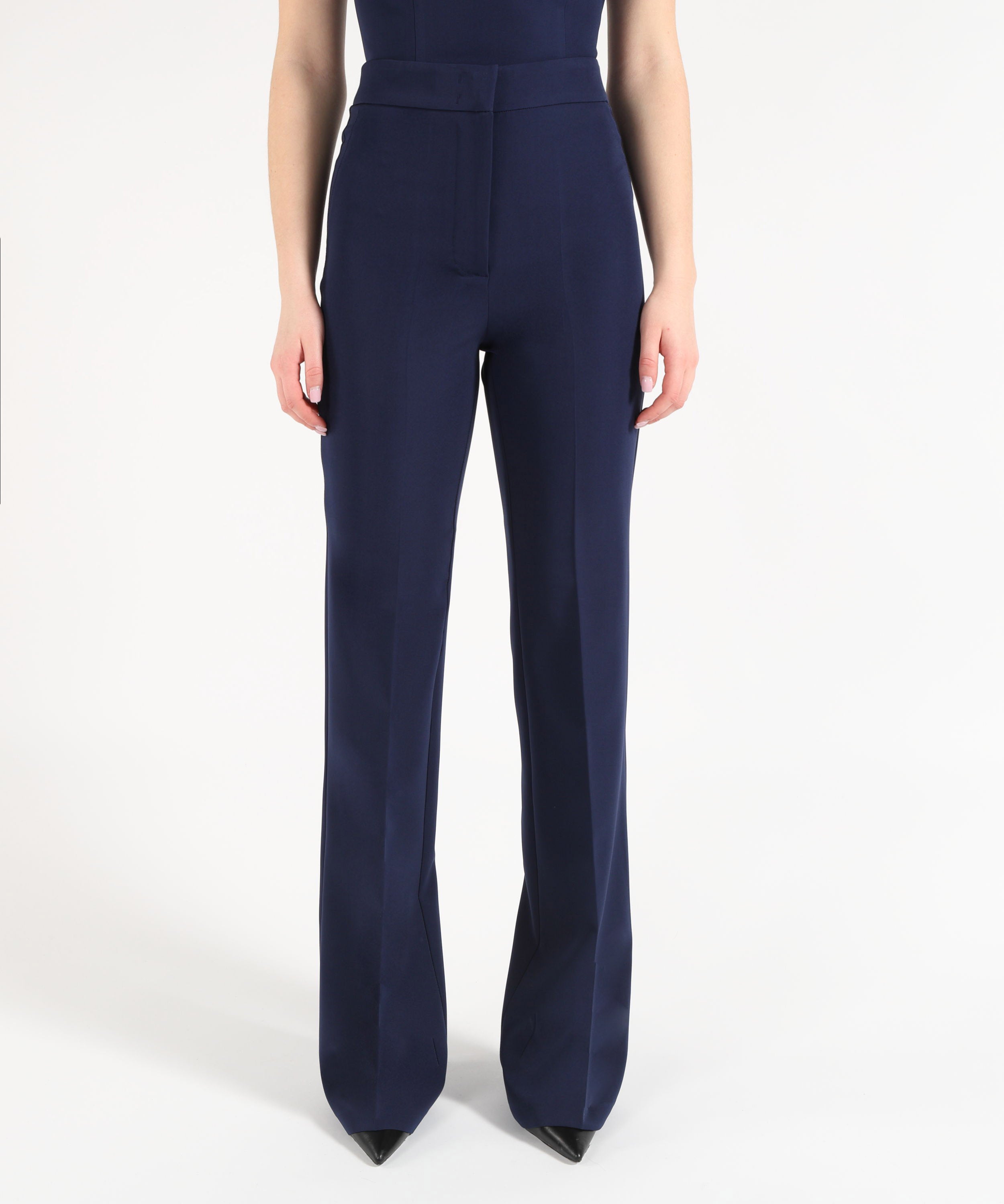 Trousers SILENCE LIMITED Key Flare Pants Navy | SILENCE LIMITED
