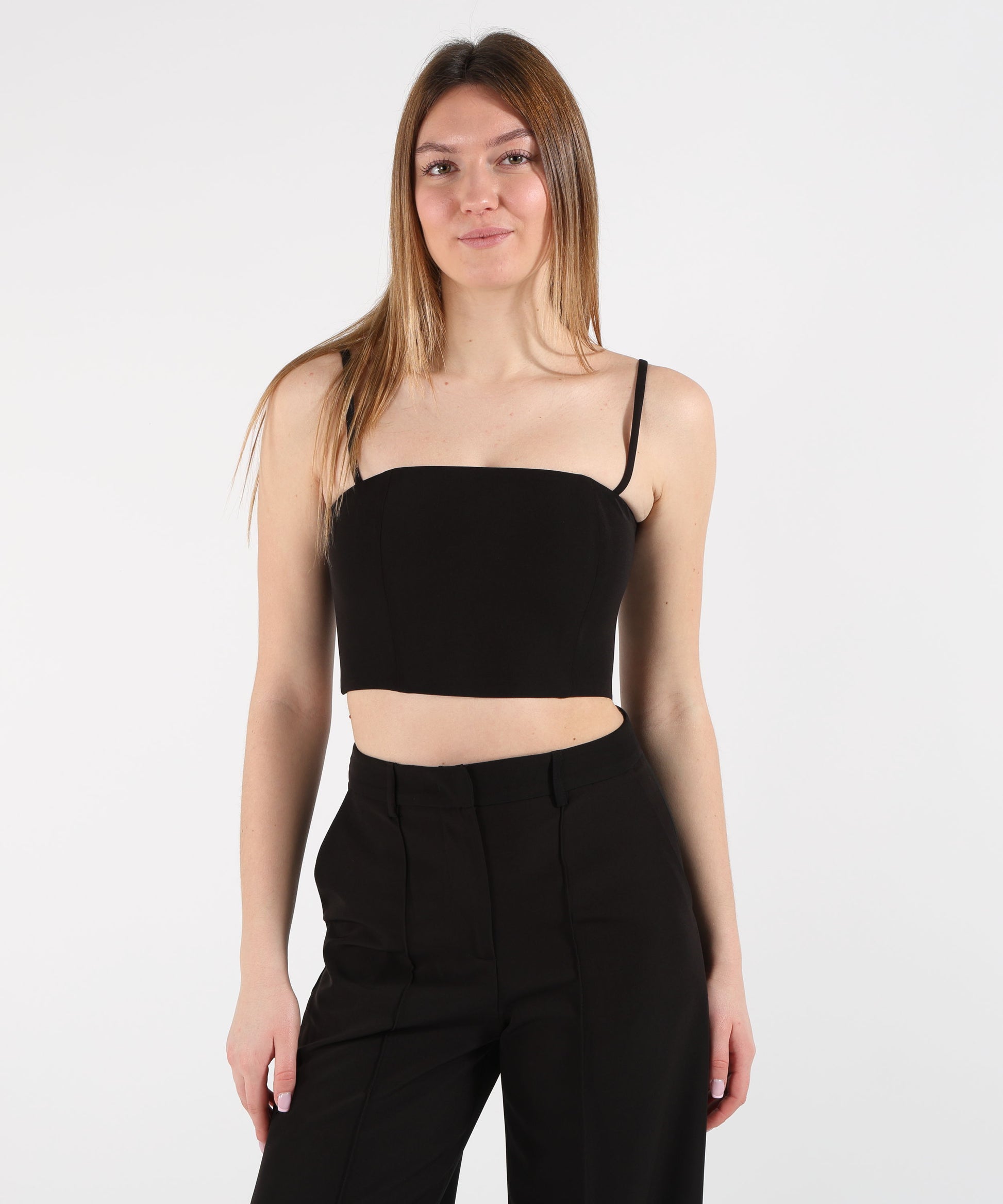 Tops SILENCE LIMITED strap top Nero | SILENCE LIMITED