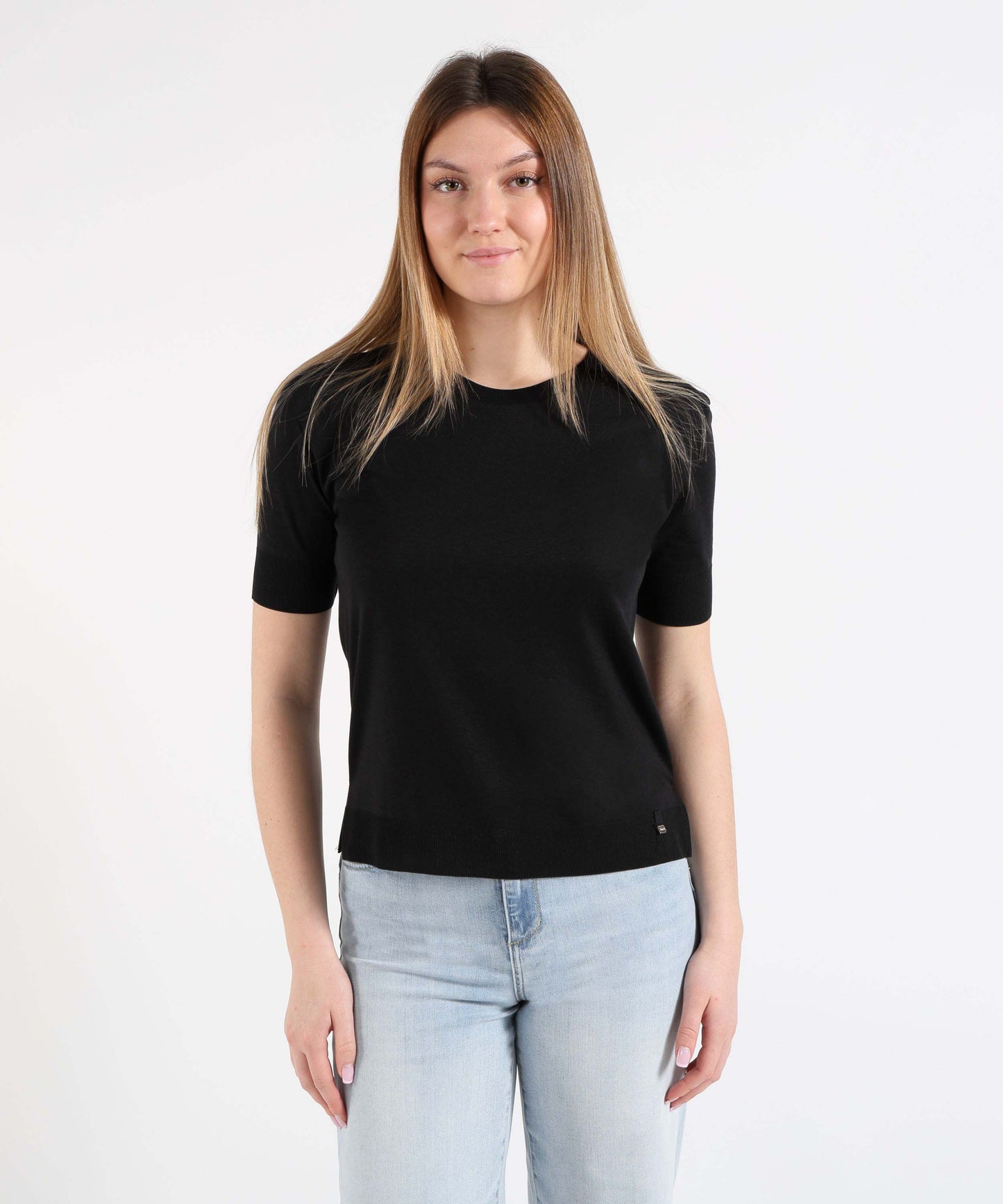 HERNO T-shirt in glam knit effect