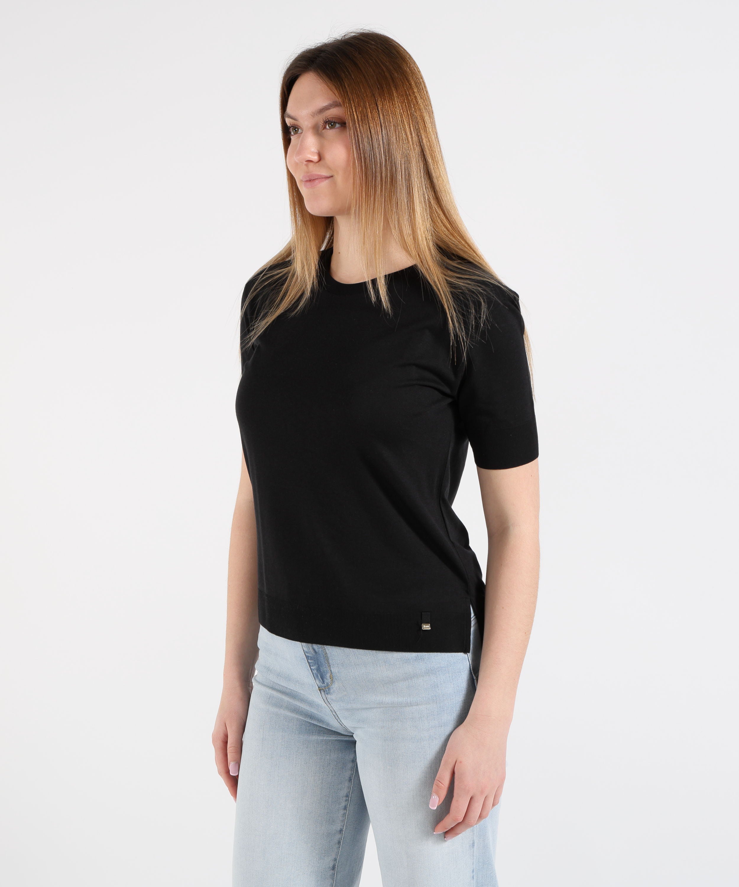 HERNO T-shirt in glam knit effect