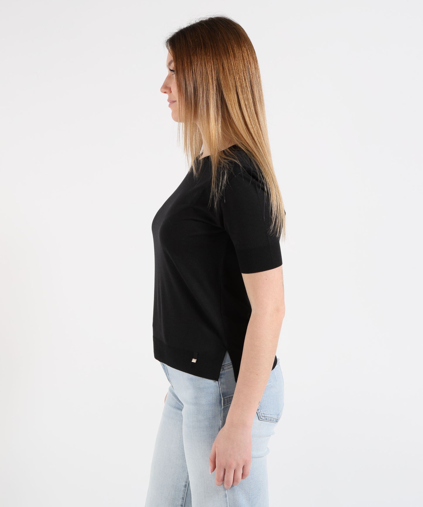 HERNO T-shirt in glam knit effect