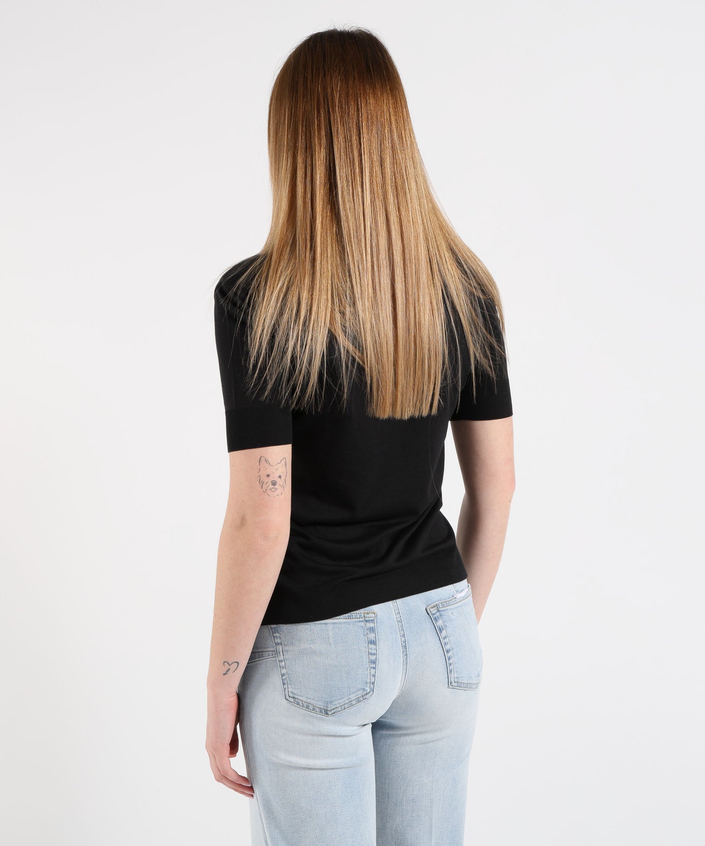 HERNO T-shirt in glam knit effect