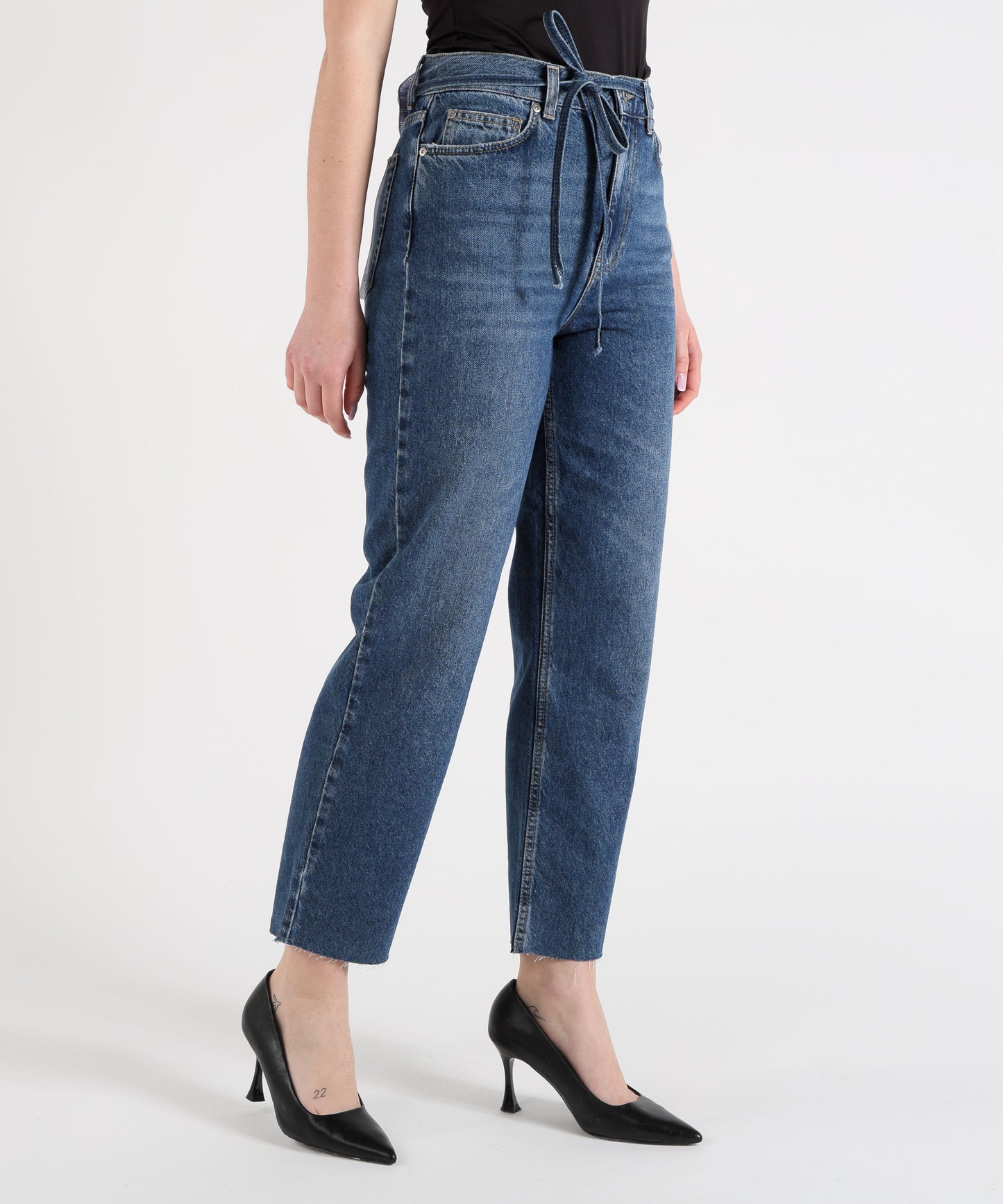 LIUJO denim Jeans straight con cintura