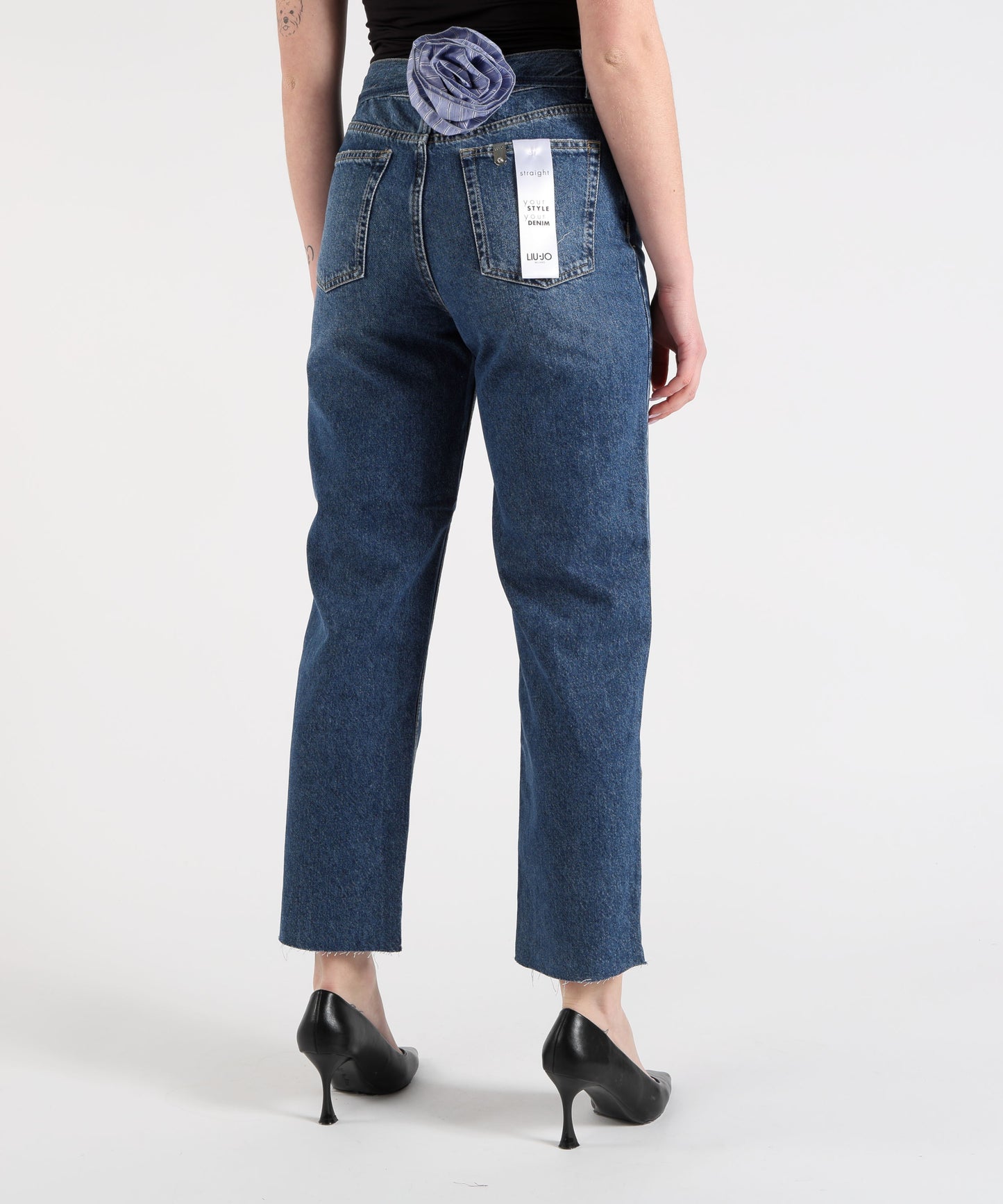 LIUJO denim Jeans straight con cintura