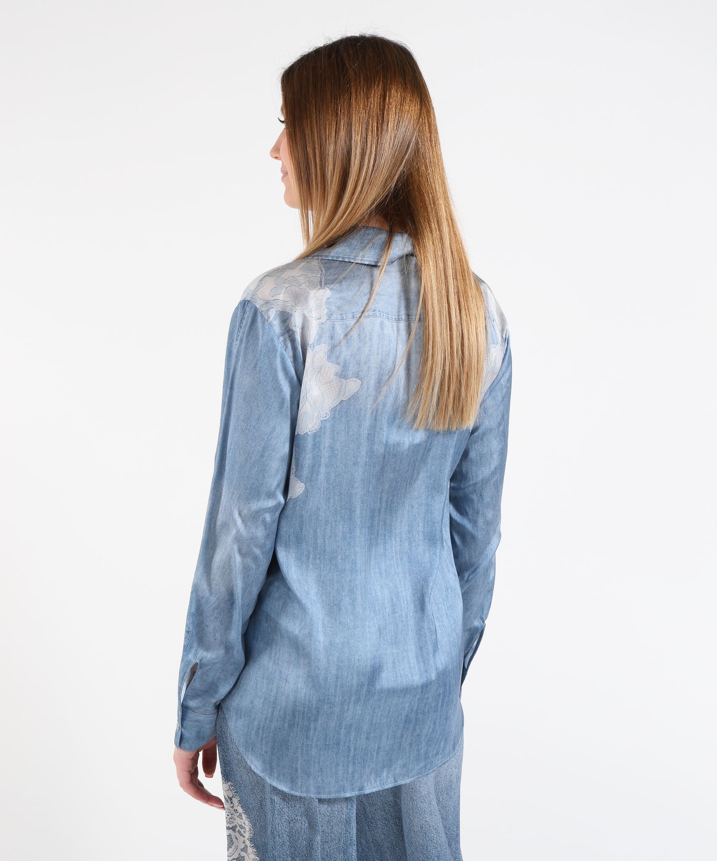 LIUJO denim Shirt with digital print
