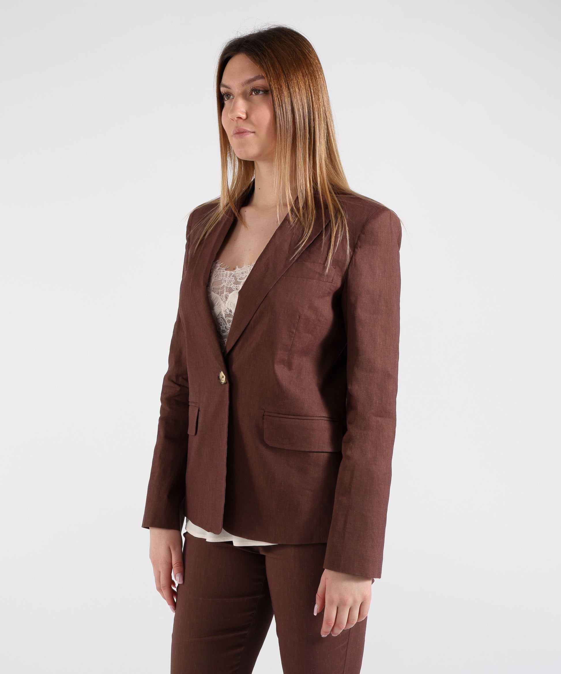 Giacche PINKO Giacca in misto lino Marrone | PINKO