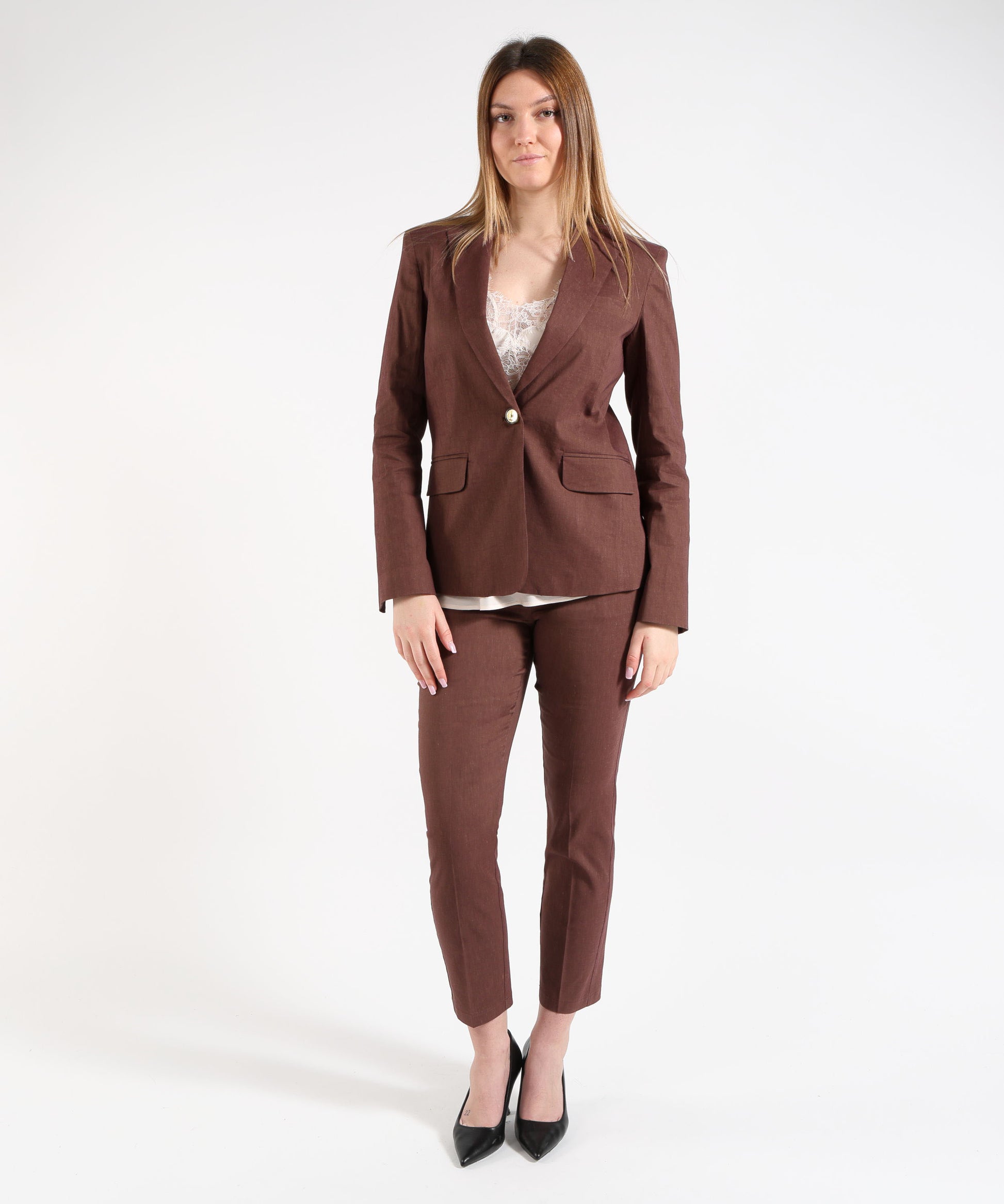 Giacche PINKO Giacca in misto lino Marrone | PINKO