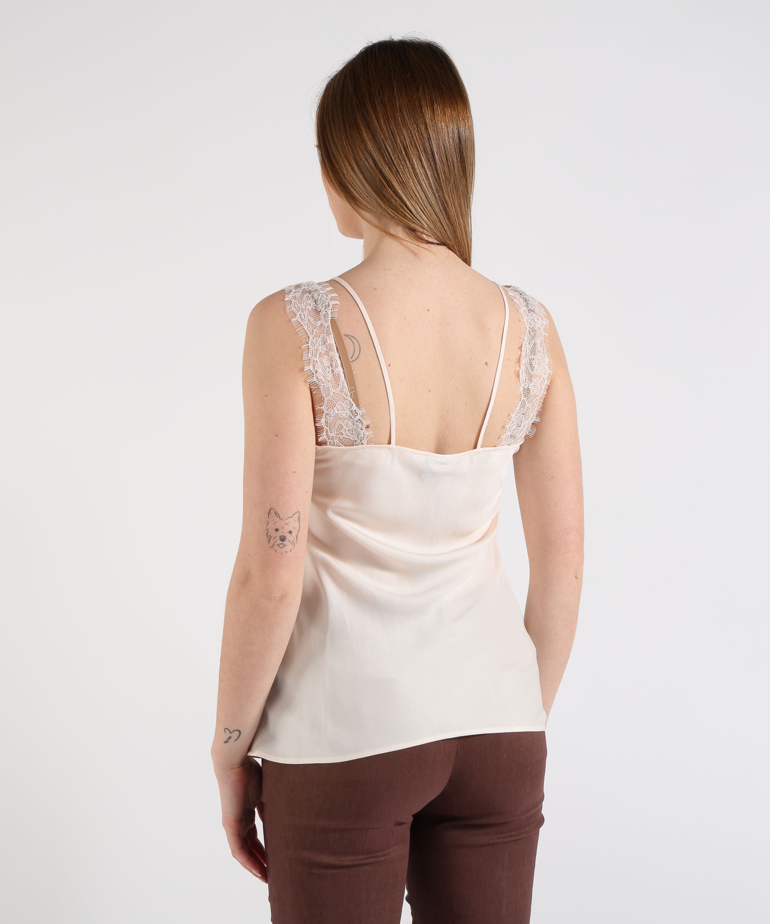 PINKO Top lingerie con pizzo