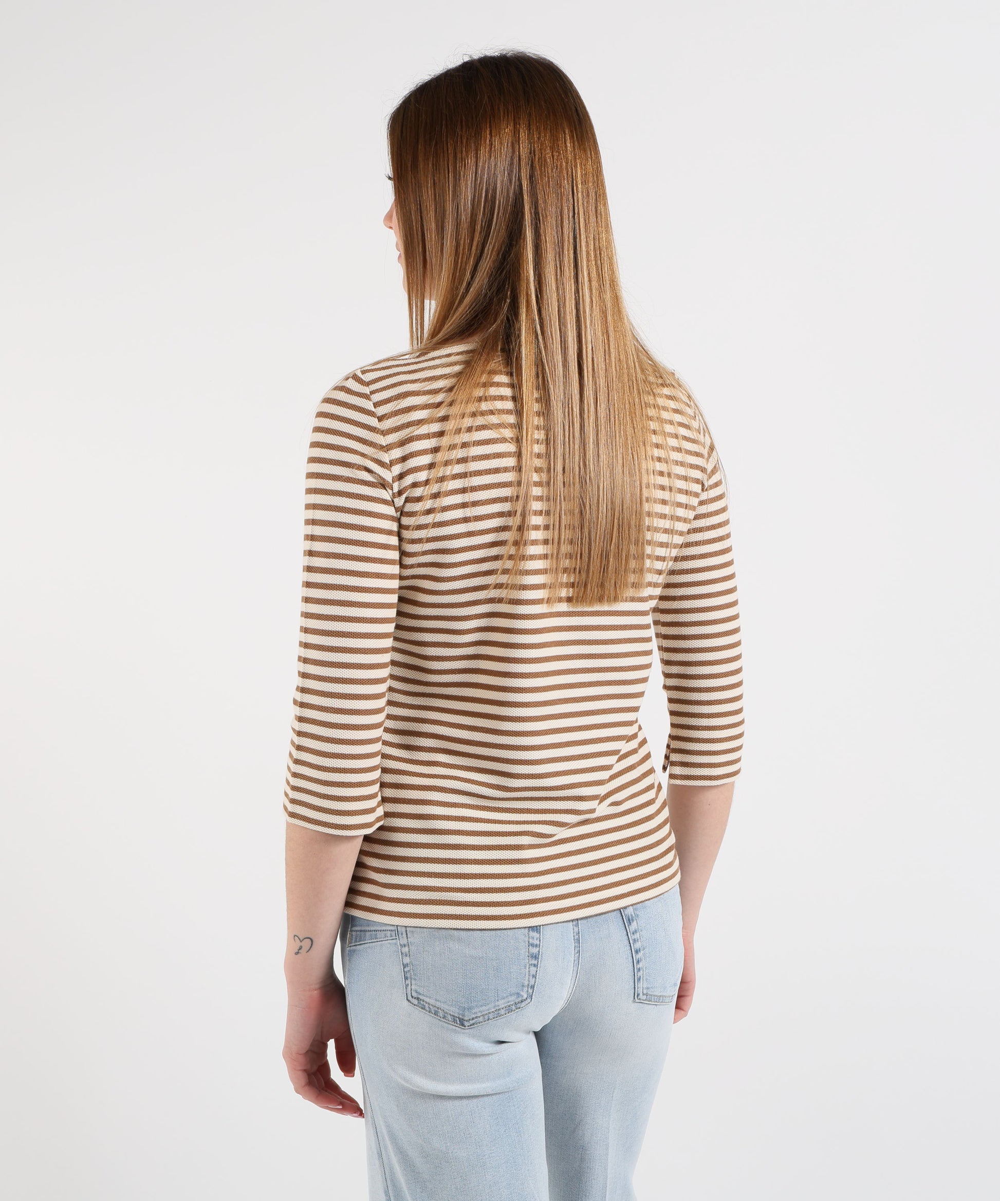 T-shirts PENNYBLACK Piqué Jersey Marinière Tabacco | PENNYBLACK