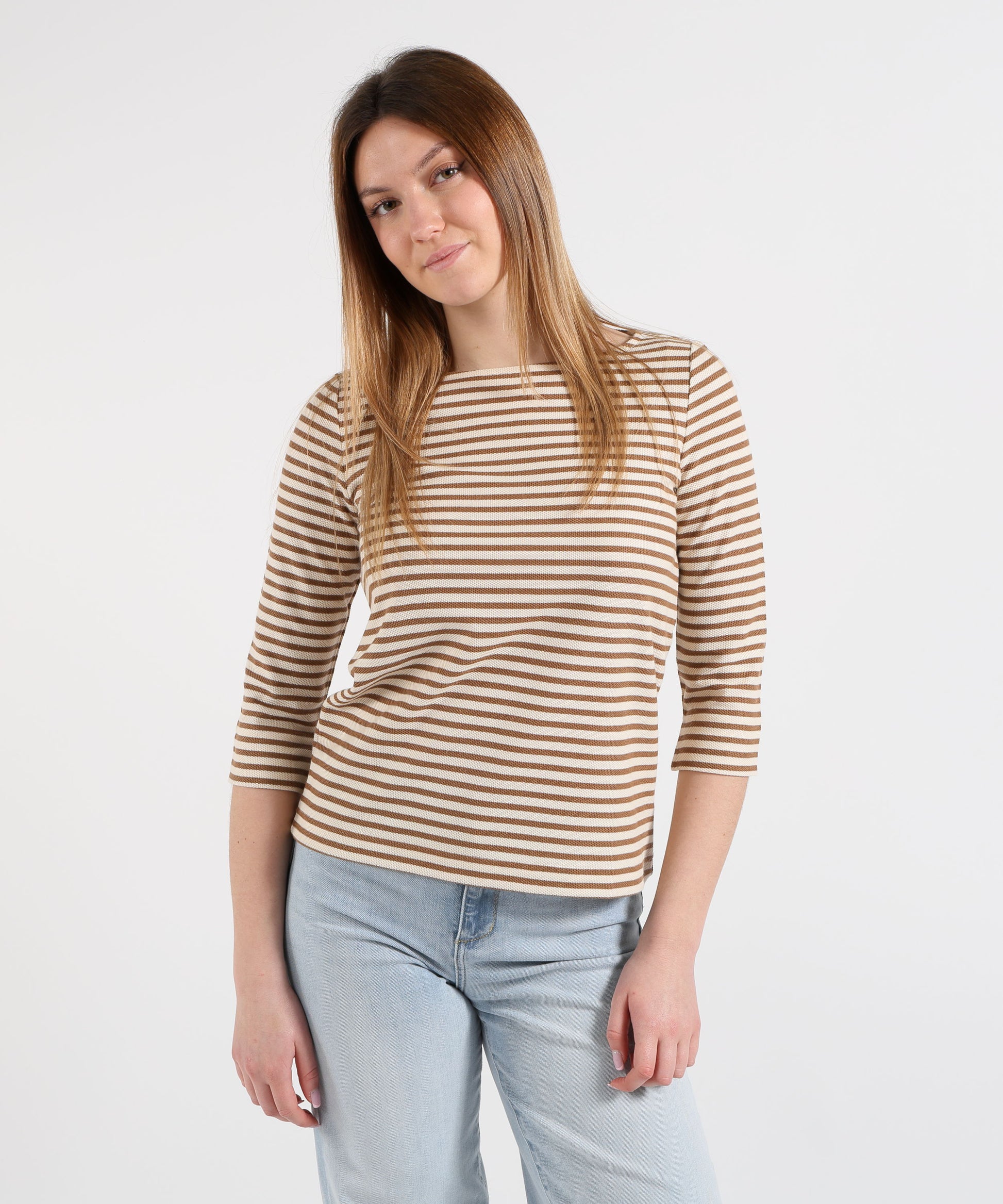 T-shirts PENNYBLACK Piqué Jersey Marinière Tabacco | PENNYBLACK