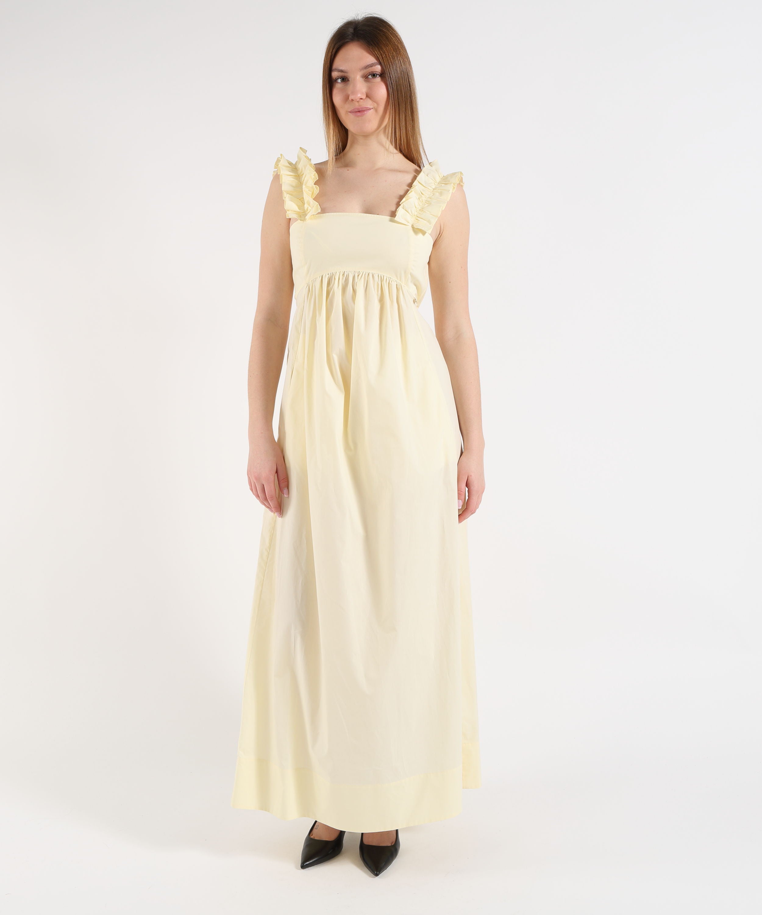 Abiti LIUJO BLACK Abito lungo con rouches Giallo | LIUJO BLACK