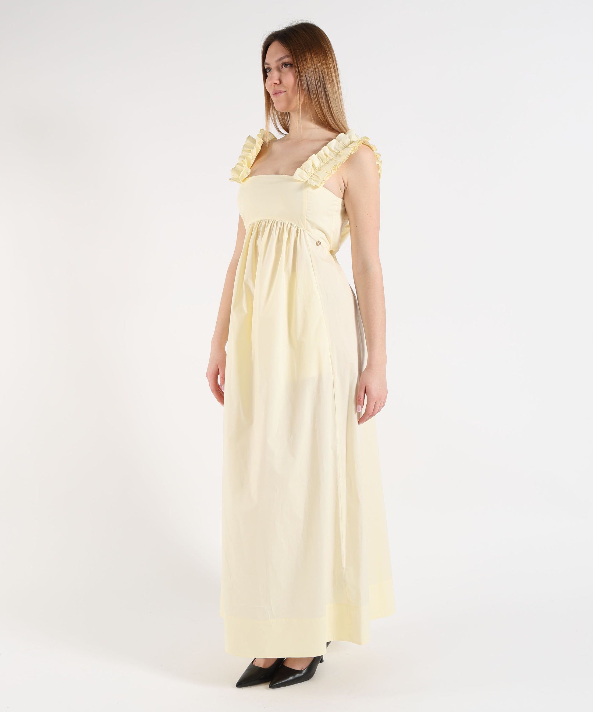 Abiti LIUJO BLACK Abito lungo con rouches Giallo | LIUJO BLACK