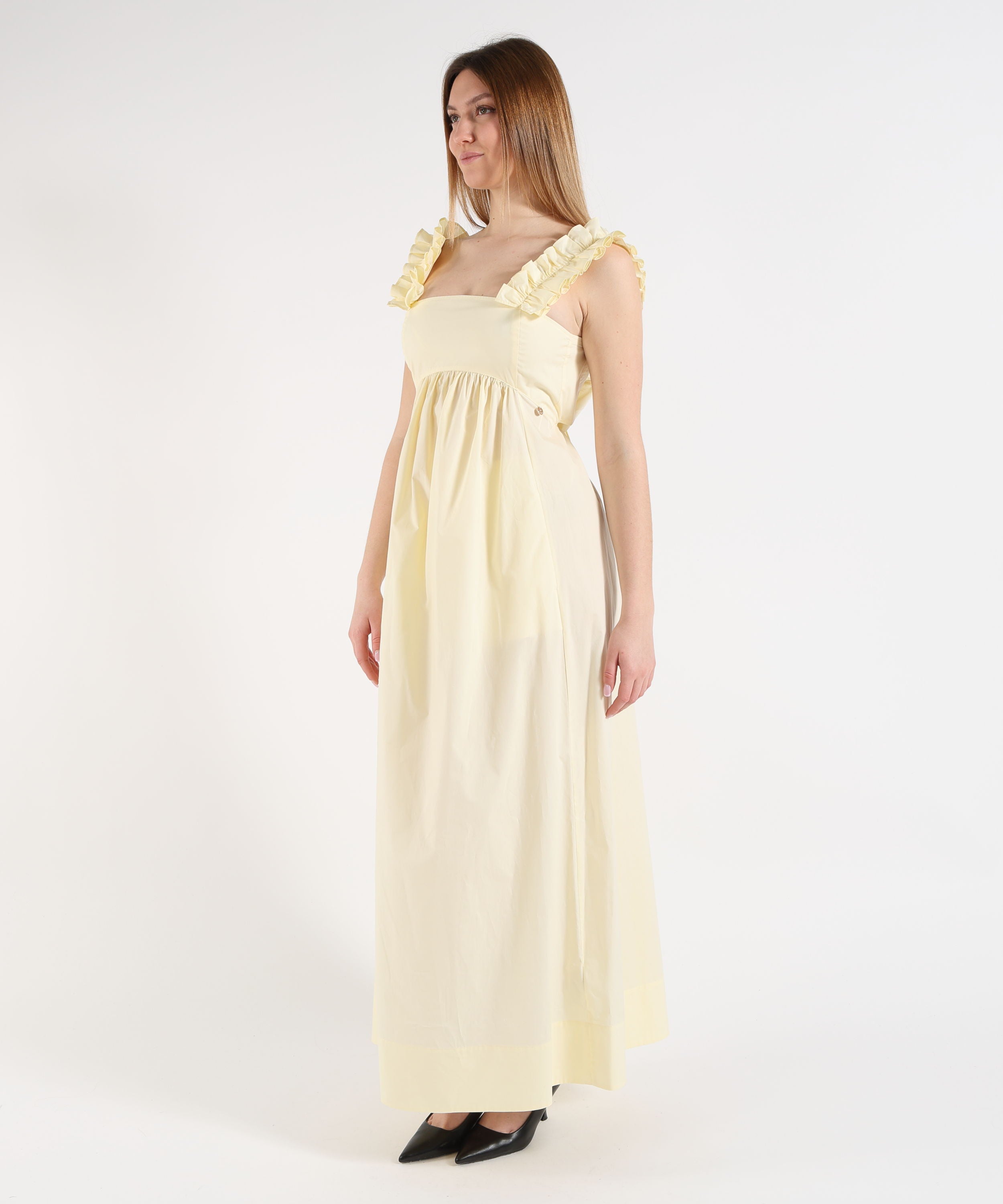 Abiti LIUJO BLACK Abito lungo con rouches Giallo | LIUJO BLACK